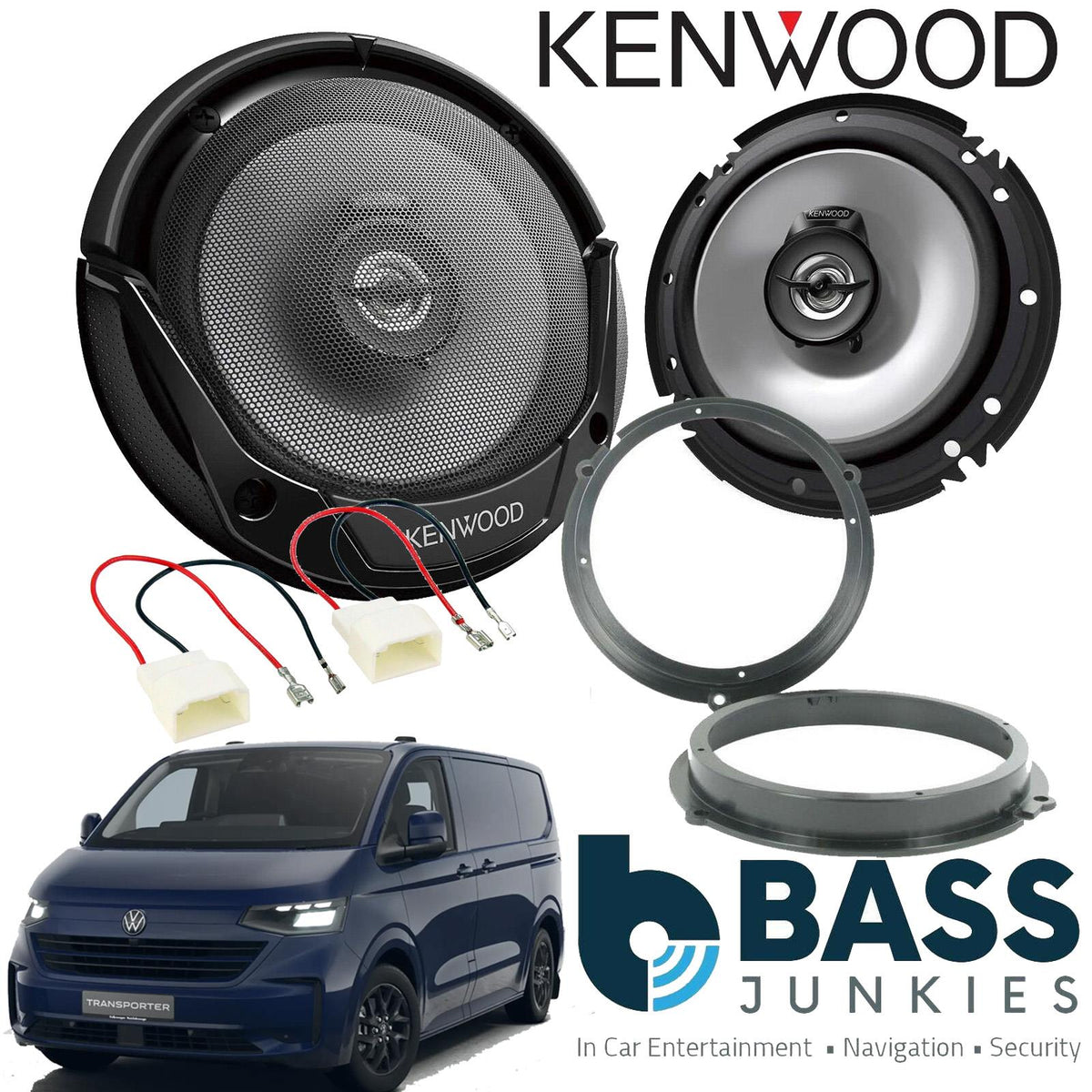 VW Transporter T7 2025 On Kenwood 600 Watts Front Door Speakers Upgrade Kit