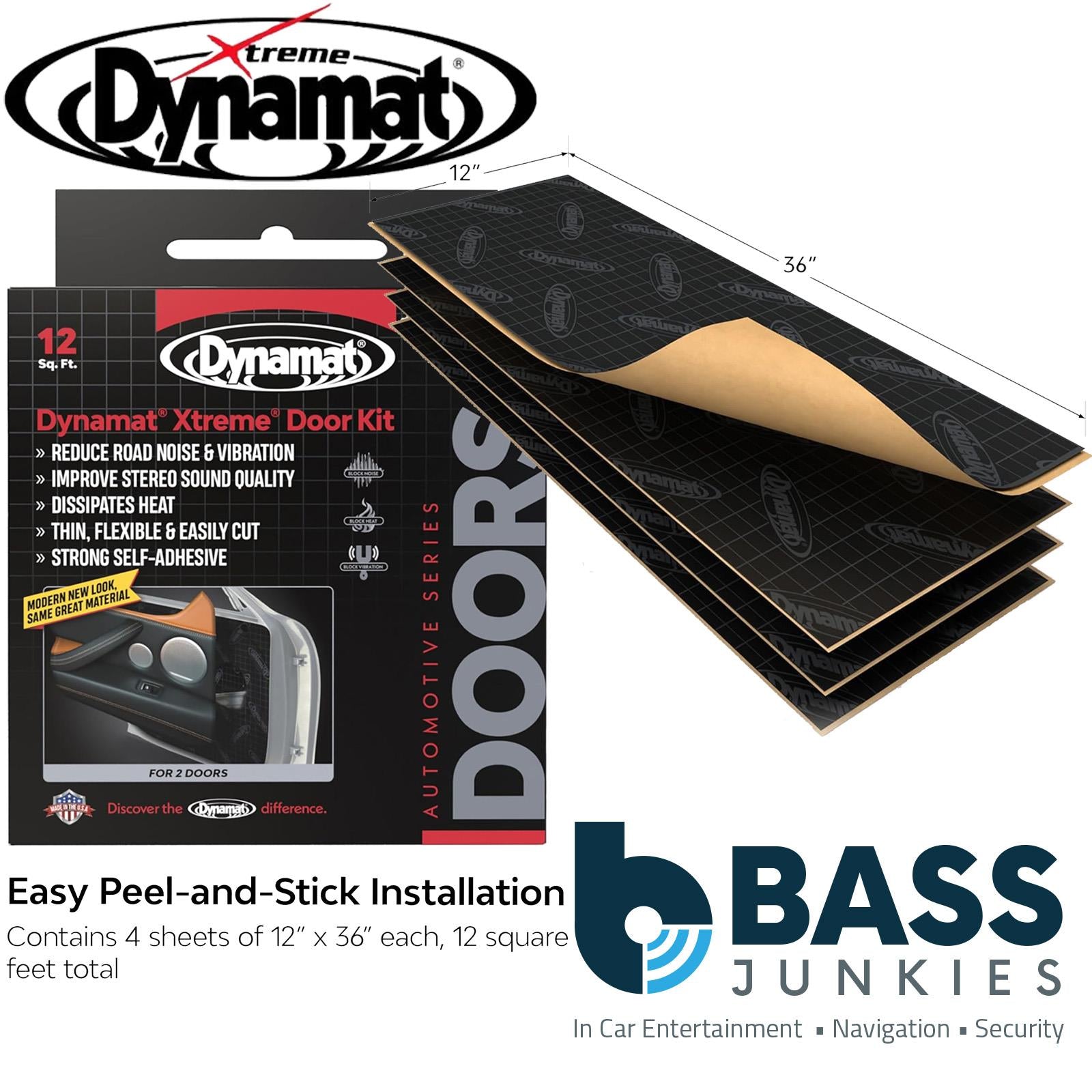 Dynamat DYN10435 - Xtreme Door Kit 12 sq.ft 12" x 36" x 4 Sheets Car Sound Deadening Mat