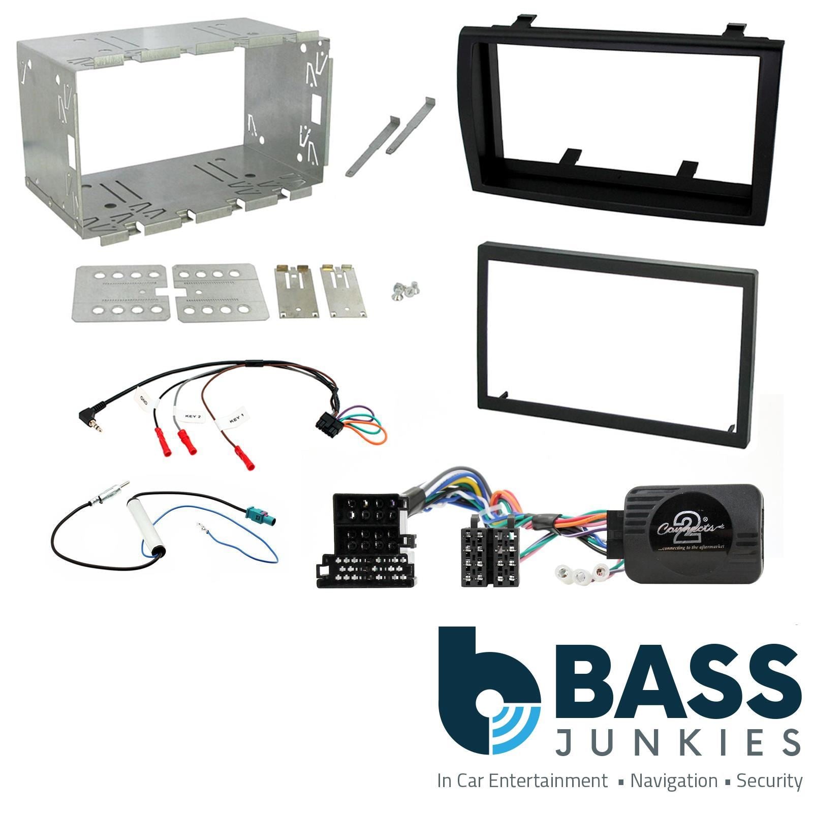 Double Din Stereo Fitting Kit + Steering Wheel Stalk Controls to fit Peugeot Boxer 2008-11