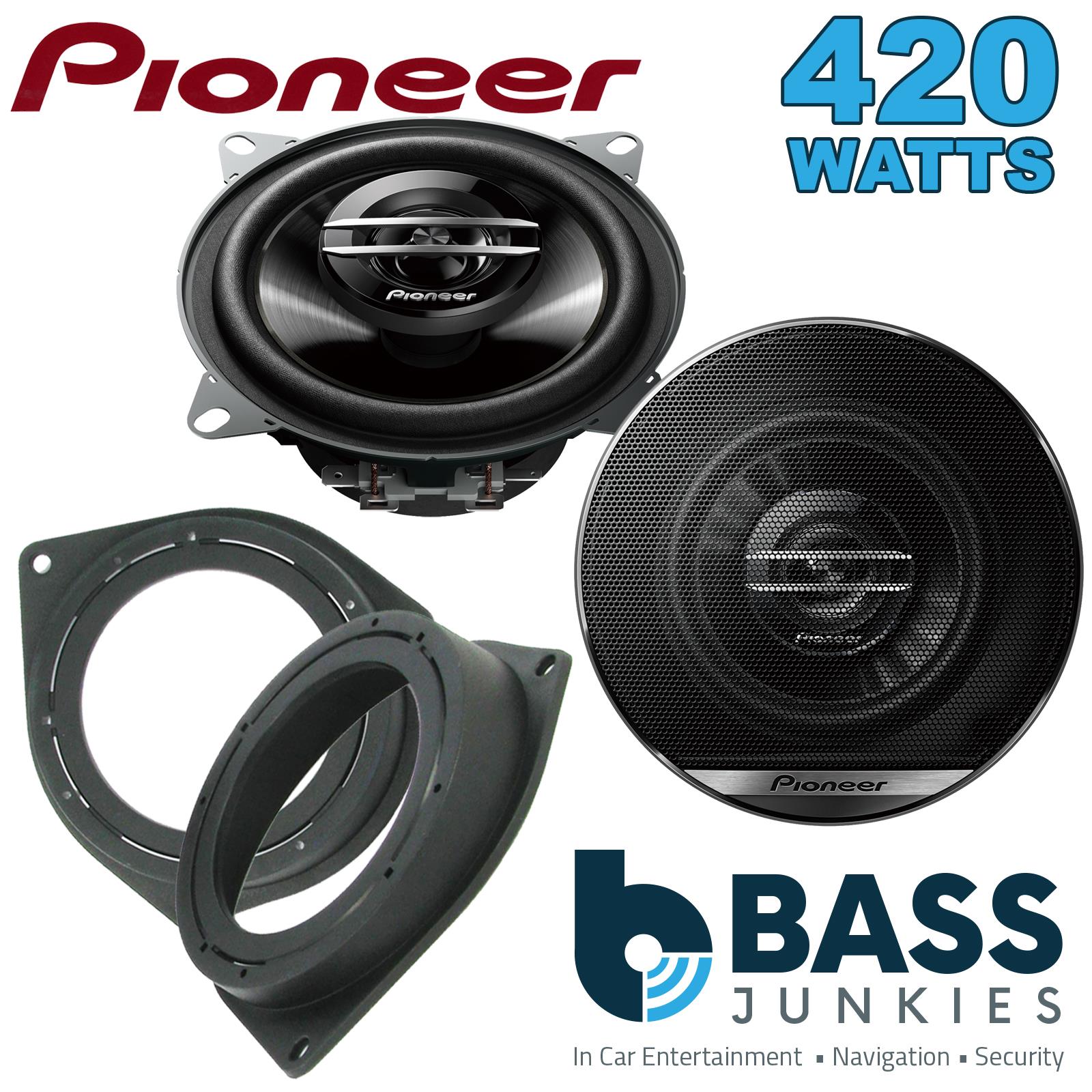 Pionner TS-G1020F 100mm/10cm/4" 2-Way Coaxial Car speakers (Per Pair Max 420|60 watts RMS) Fits Fiat Qubo 2008-18 | 500 07-14 | Bravo 07-14 | Fiorino 08-21 | Punto 12-21 | Grande-Punto 05-09