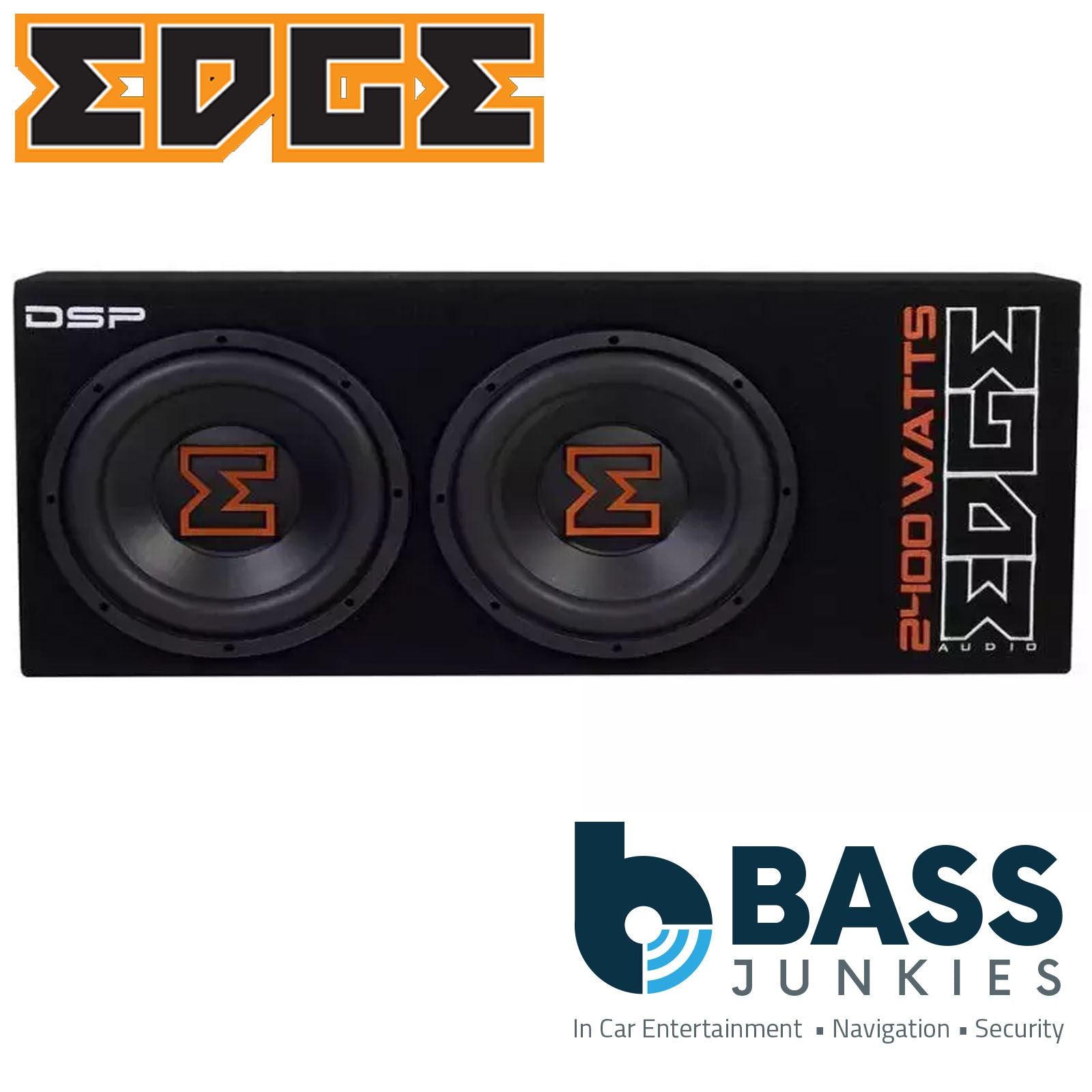 EDGE EDBX12TADSP-E3 - 2400 Watts 12" Twin Car Subwoofer Active Bass Box & Built In DSP