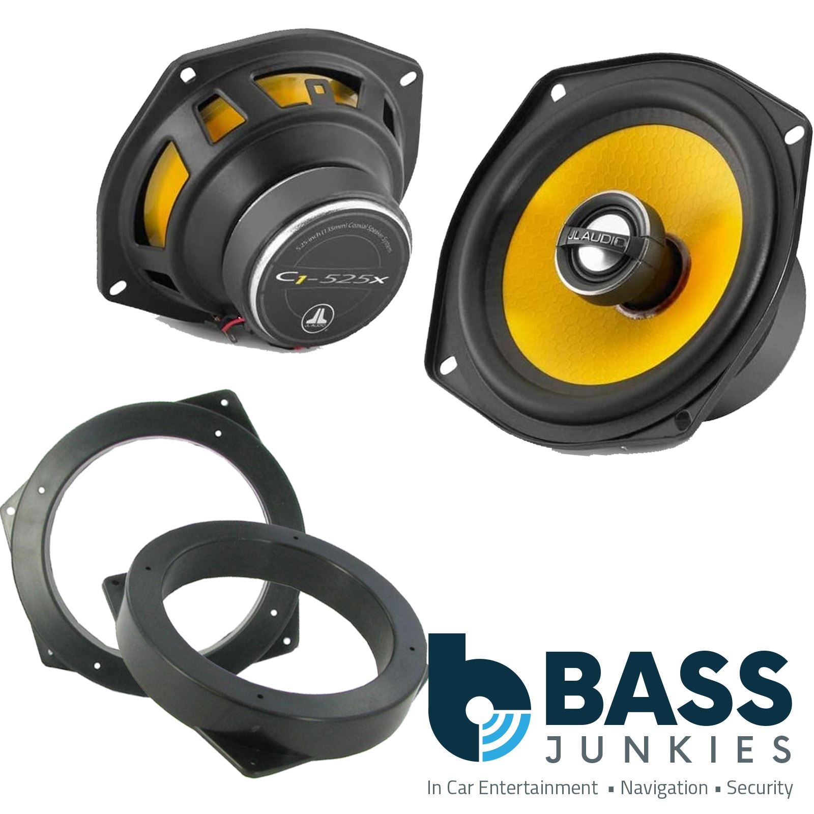 JL Audio C1-525X 2-Way 130mm/13cm/5.25" Coaxial Speakers (Per Pair 450 Watts) Fits BMW Mini 2001-06 | 3-Series 01-04