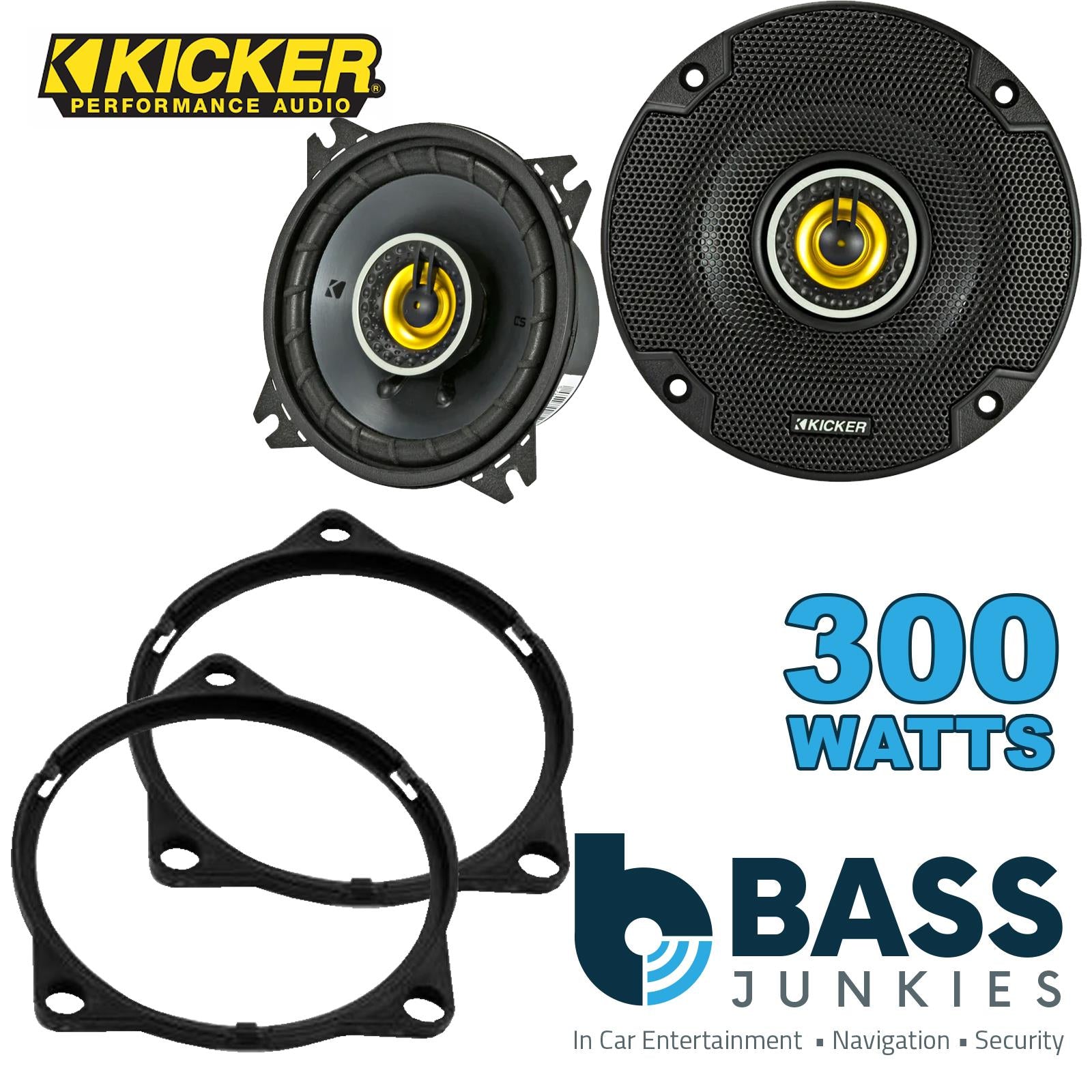 Kicker CSC44 100mm/10cm/4" 2-Way Coaxial Car speakers (Per Pair Max 300|100 watts RMS) Fits Volvo S90 2017-21 | XC40 18-21 | XC60 17-21 | XC90 15-21