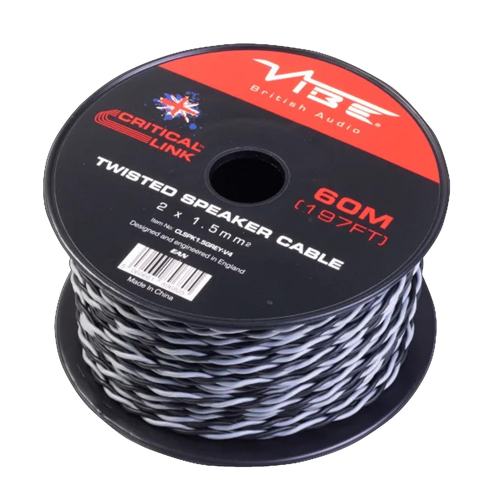 Vibe Critical Link - CLSPK1.5GREY-V4 60m Grey Twisted Car Audio Speaker Cable