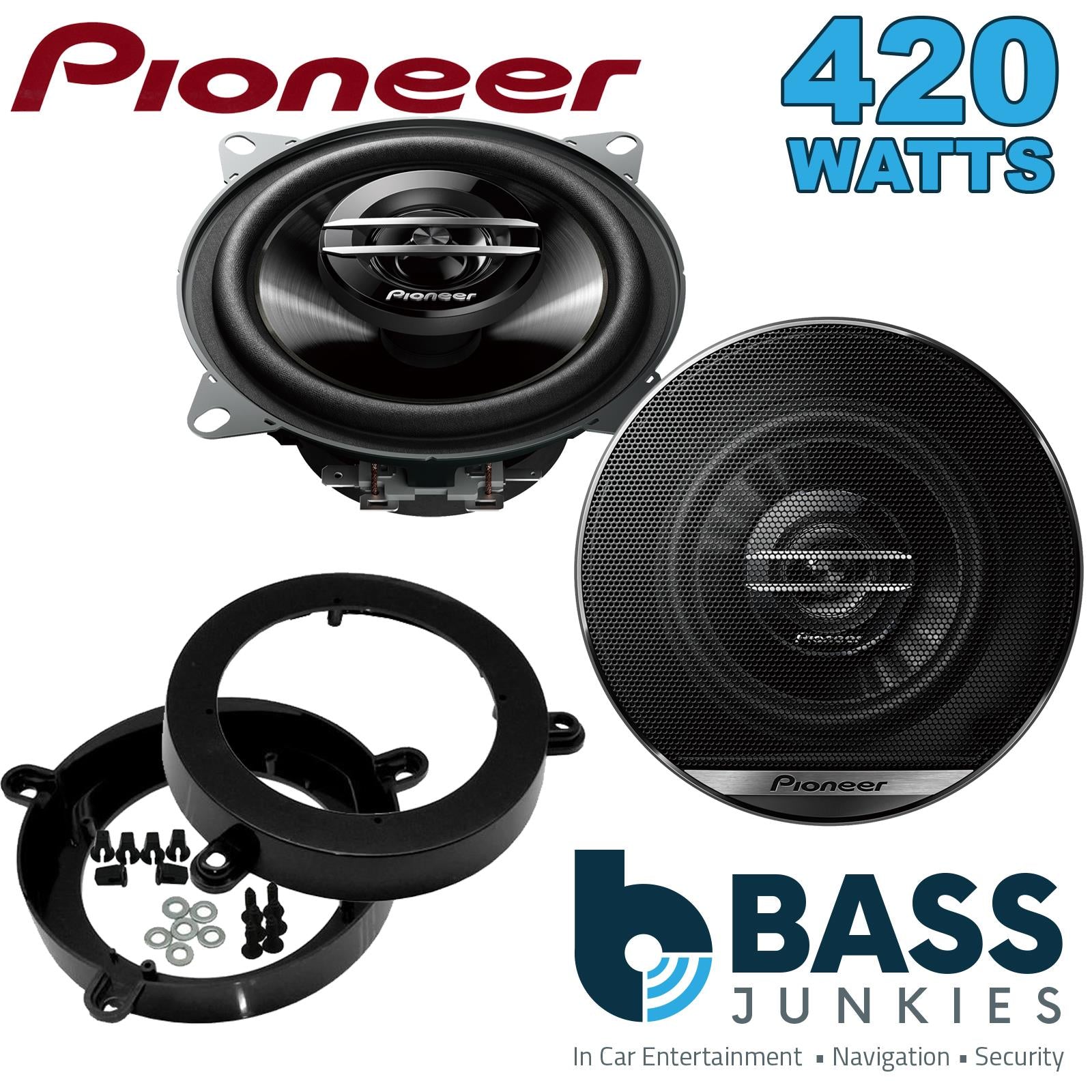 Pionner TS-G1020F 100mm/10cm/4" 2-Way Coaxial Car speakers (Per Pair Max 420|60 watts RMS) Fits Mercedes C-Class 2000-07