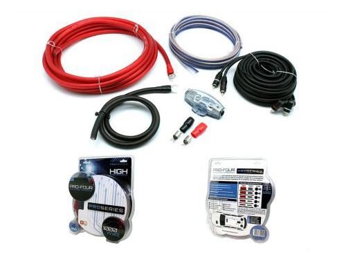 Connects2 PRO-FOUR - 1000 Watts 4AWG Gauge Power Ground RCA Car Amplifier Wiring Kit