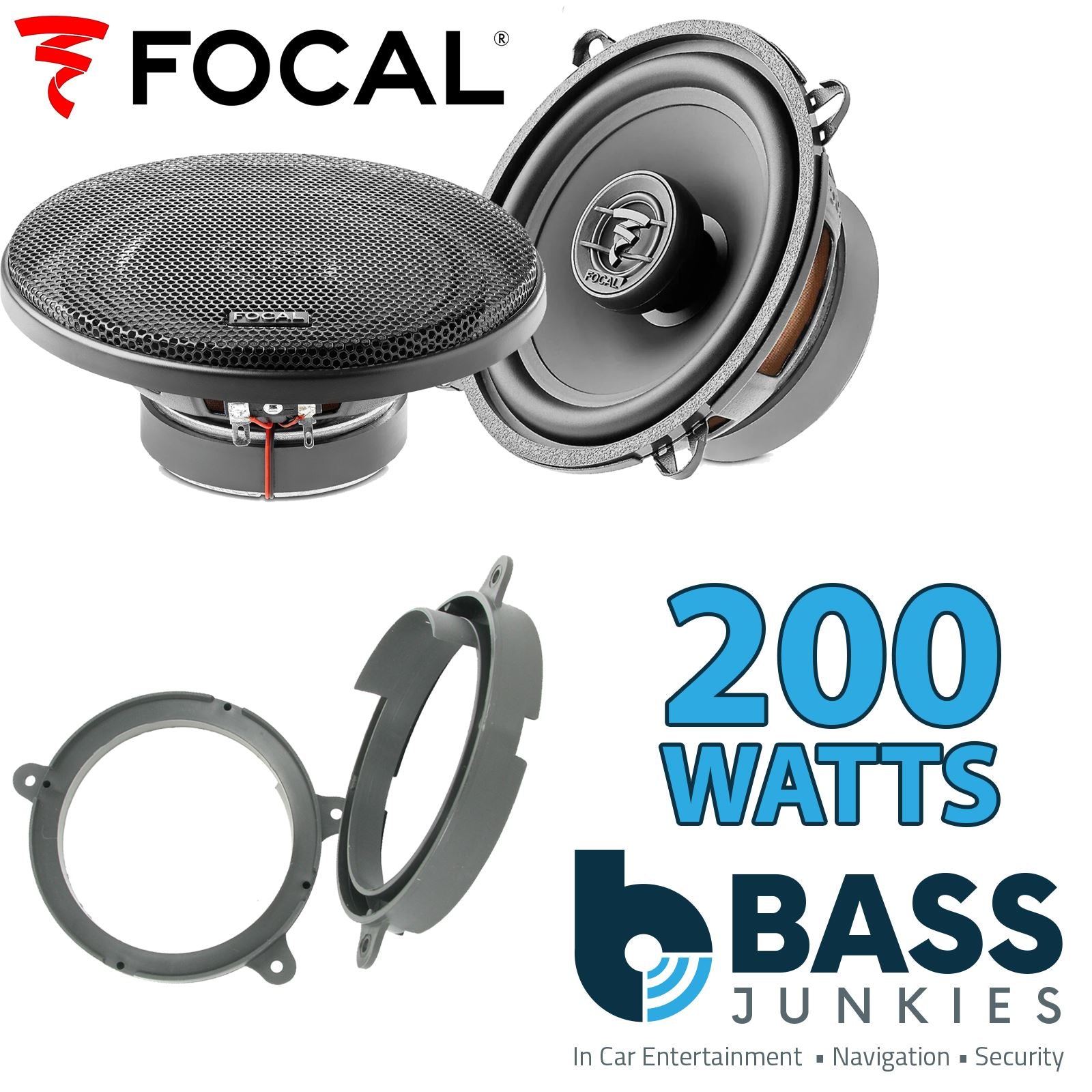 Focal Auditor ACX130 130mm/13cm/5.25" Car Coaxial Speakers (Pair Max 200 watts) Fits Renault Clio 2005-12 | Twingo 07-11