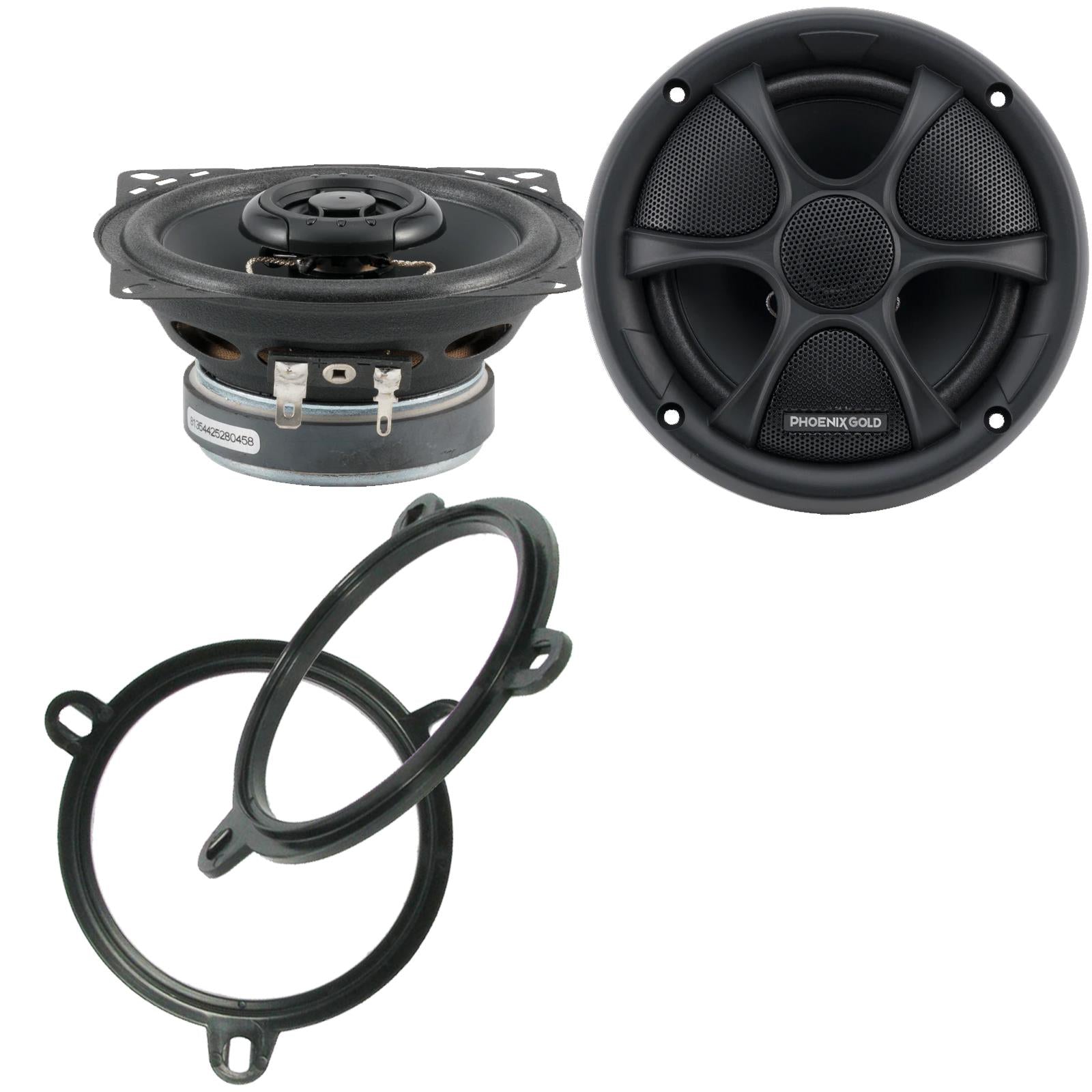 Phoenix Gold RX4CX 100mm/10cm/4" 2-Way Coaxial Car speakers (Per Pair Max 160|80 watts RMS) Fits Honda HR-V 2001-05