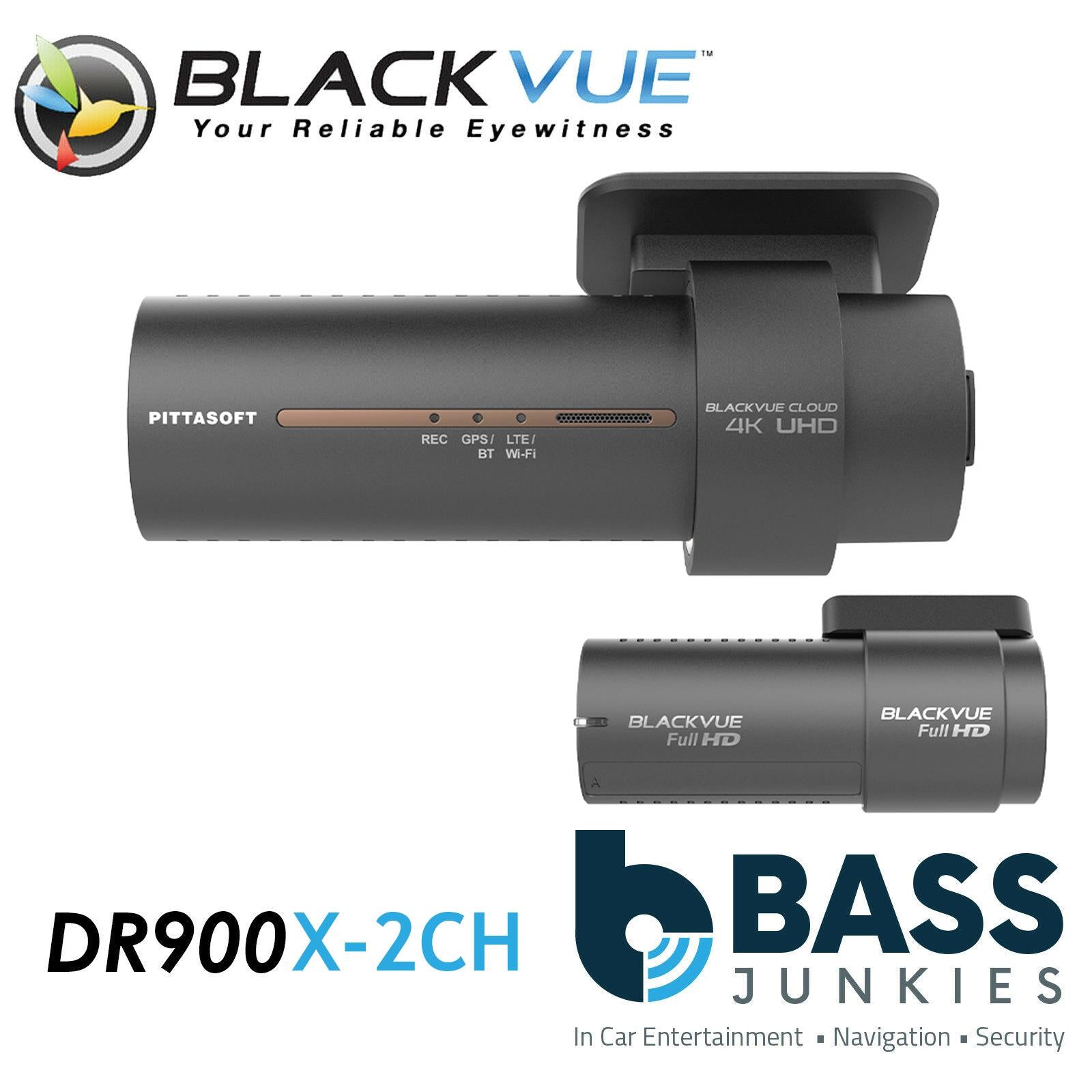 Blackvue DR900X-2CH 32GB 8-MP GPS 4K UHD Ultra Wide Font & Rear Car Dash Camera WIFI Cloud @30fps Rear Camera @60fps Front Camera