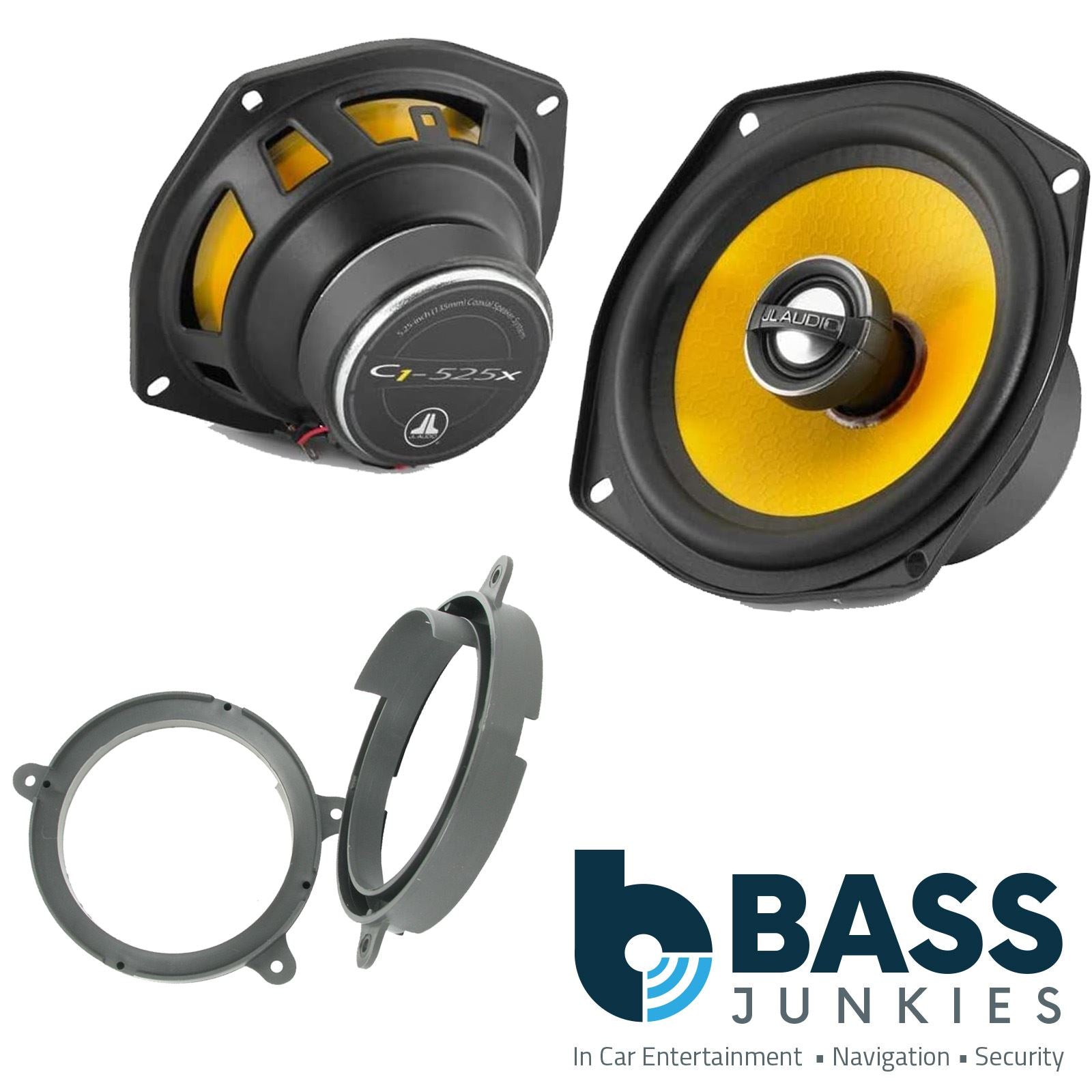 JL Audio C1-525X 2-Way 130mm/13cm/5.25" Coaxial Speakers (Per Pair 450 Watts) Fits Renault Clio 2005-12 | Twingo 07-11