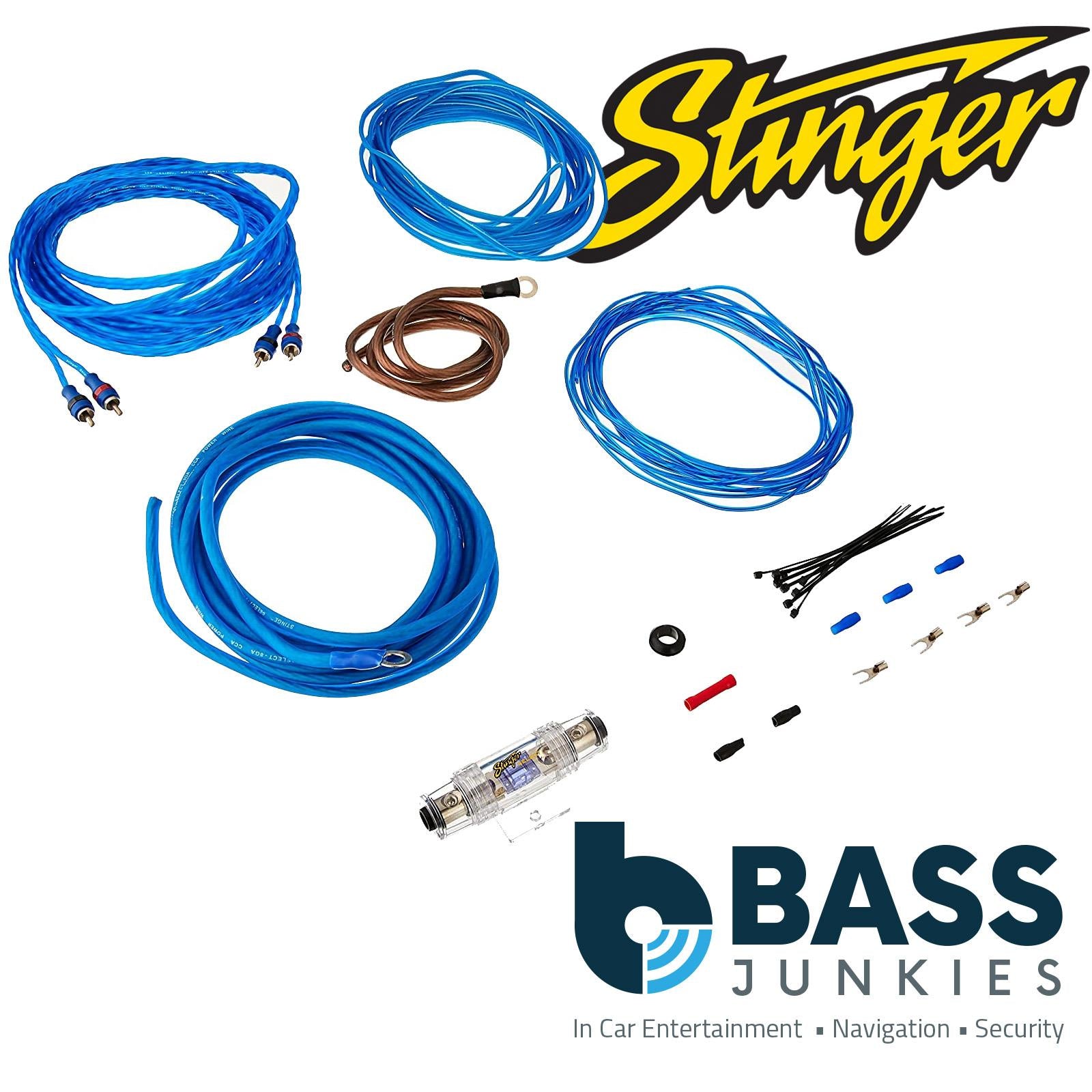 Stinger SSK8 8AWG 600W Complete Car Amplifier Wiring Kit