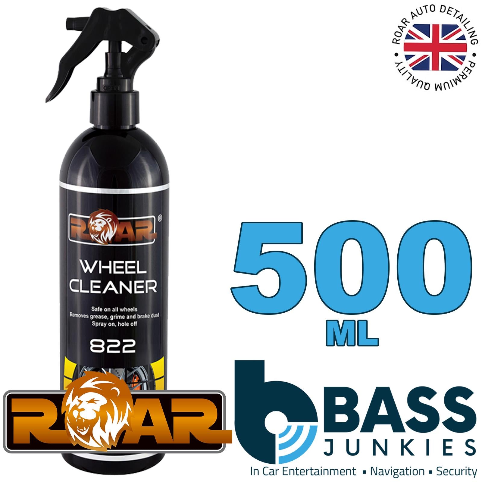 ROAR 822 Wheel Cleaner 500ml Spray Bottle Removes grease, grime and brake dust Safe on all Wheels and tyre Removes grease, grime and brake dust Spray on, hose off