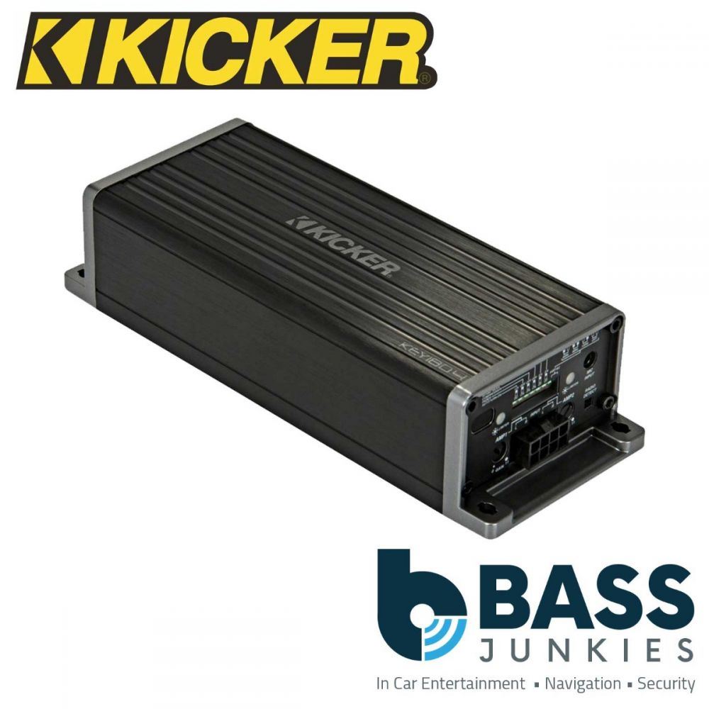 Kicker KEY180.4 - 180 Watts 4 Channel Full Range Key Smart Micro Car Amp Amplifier with built in DSP