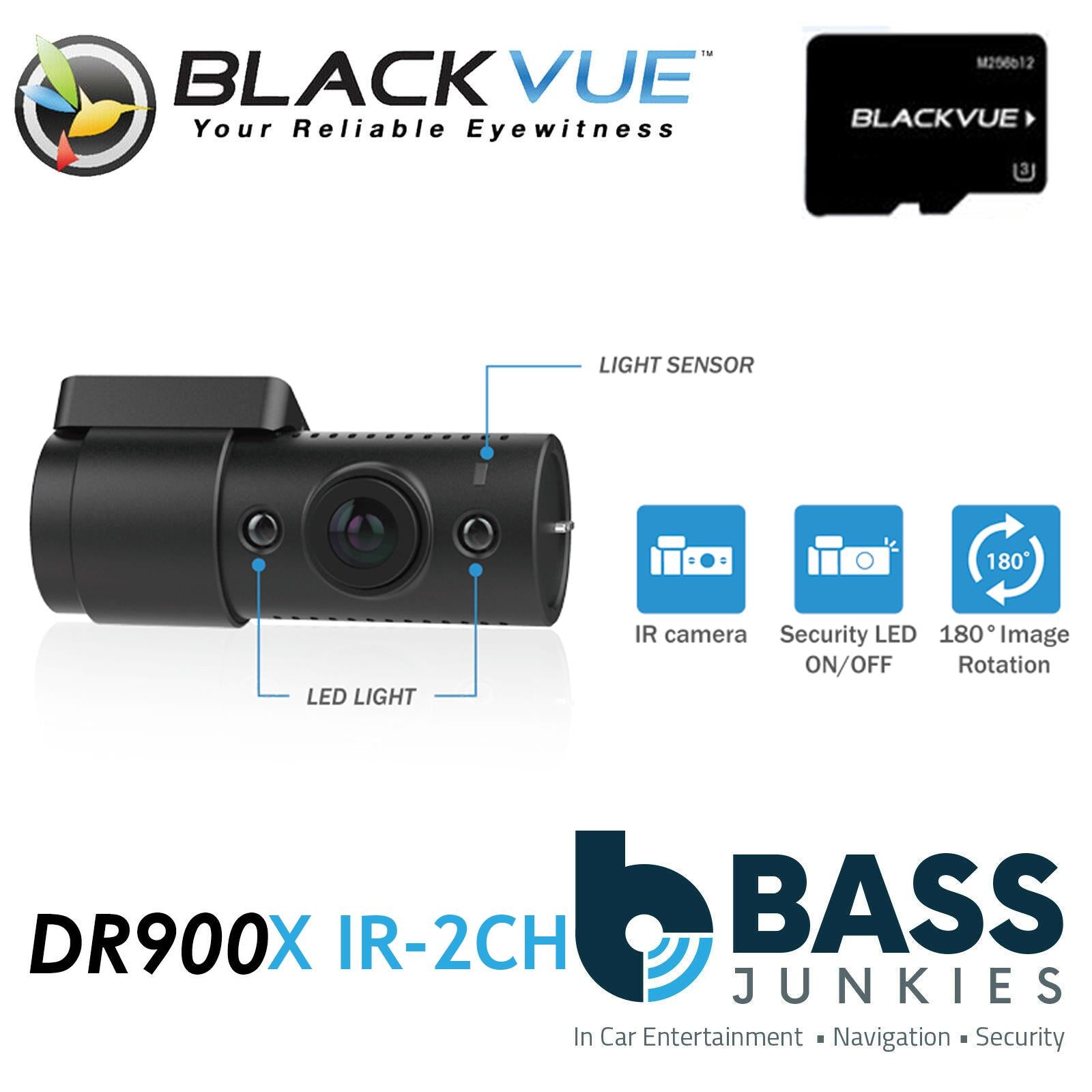 Blackvue DR900X IR-2CH 256GB IR 8-MP 4K UHD Ultra Wide Font & Rear Car Dash Camera WIFI Cloud @30fps Rear Camera @60fps Front Camera