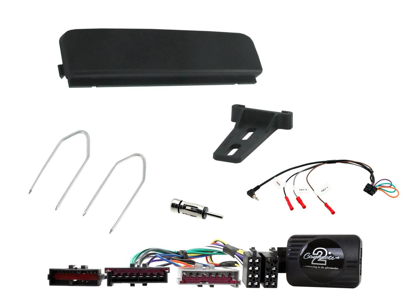 Connects 2 CTKFD19 - Ford Cougar 1998 - 2002 Single Din Facia & Steering wheel Interface Fitting Installation Kit (Black Facia Panel)