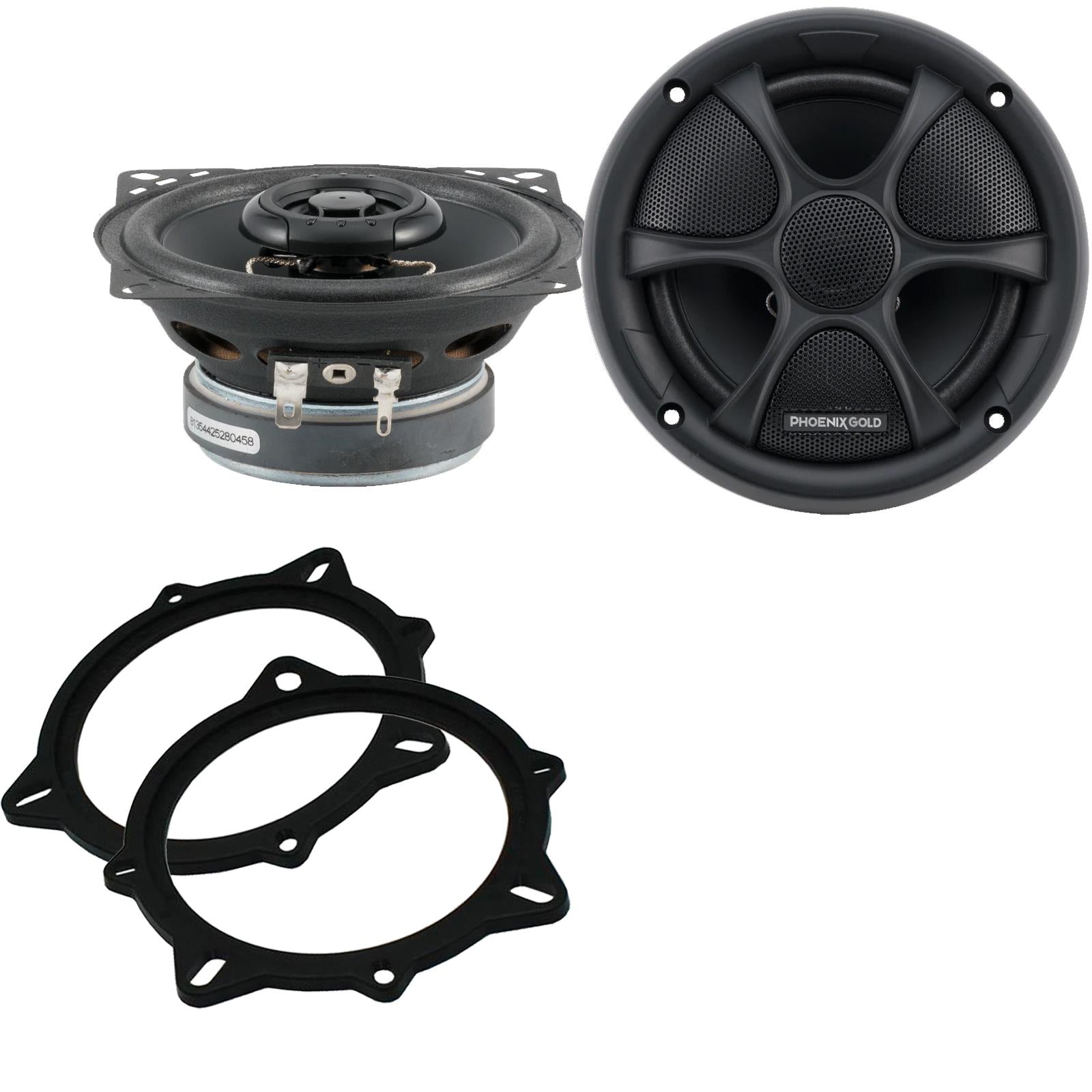 Phoenix Gold RX4CX 100mm/10cm/4" 2-Way Coaxial Car speakers (Per Pair Max 160|80 watts RMS) Fits BMW 5-Series 2006-10 | X1 09-15 | X3 06-10 | X5 06-13 | 3-Series 05-12