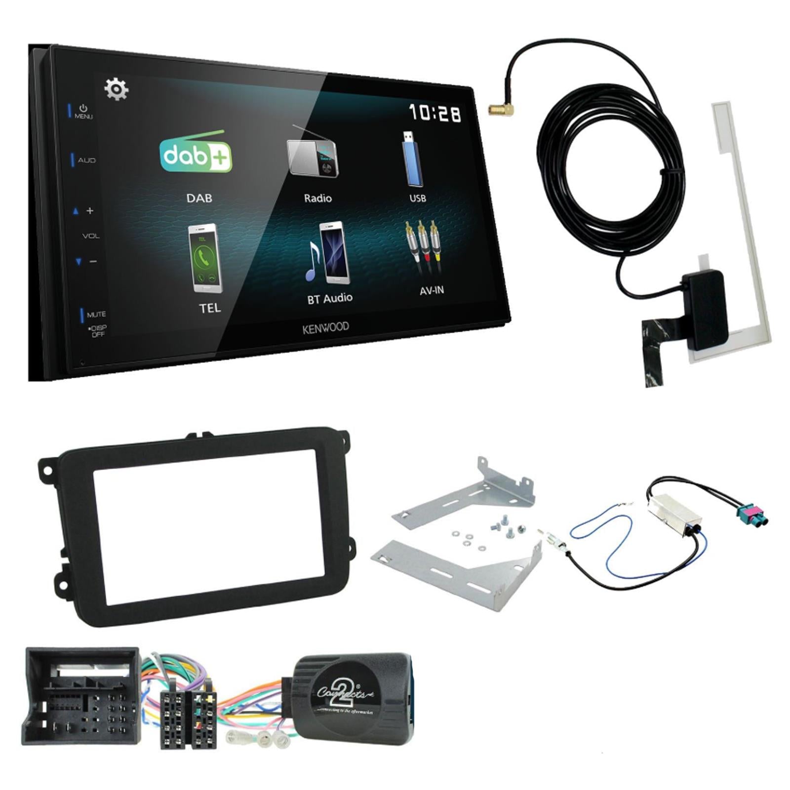 Kenwood DMX-125DAB + CTK Fitting Kit fits Volkswagen Tiguan 2015-20