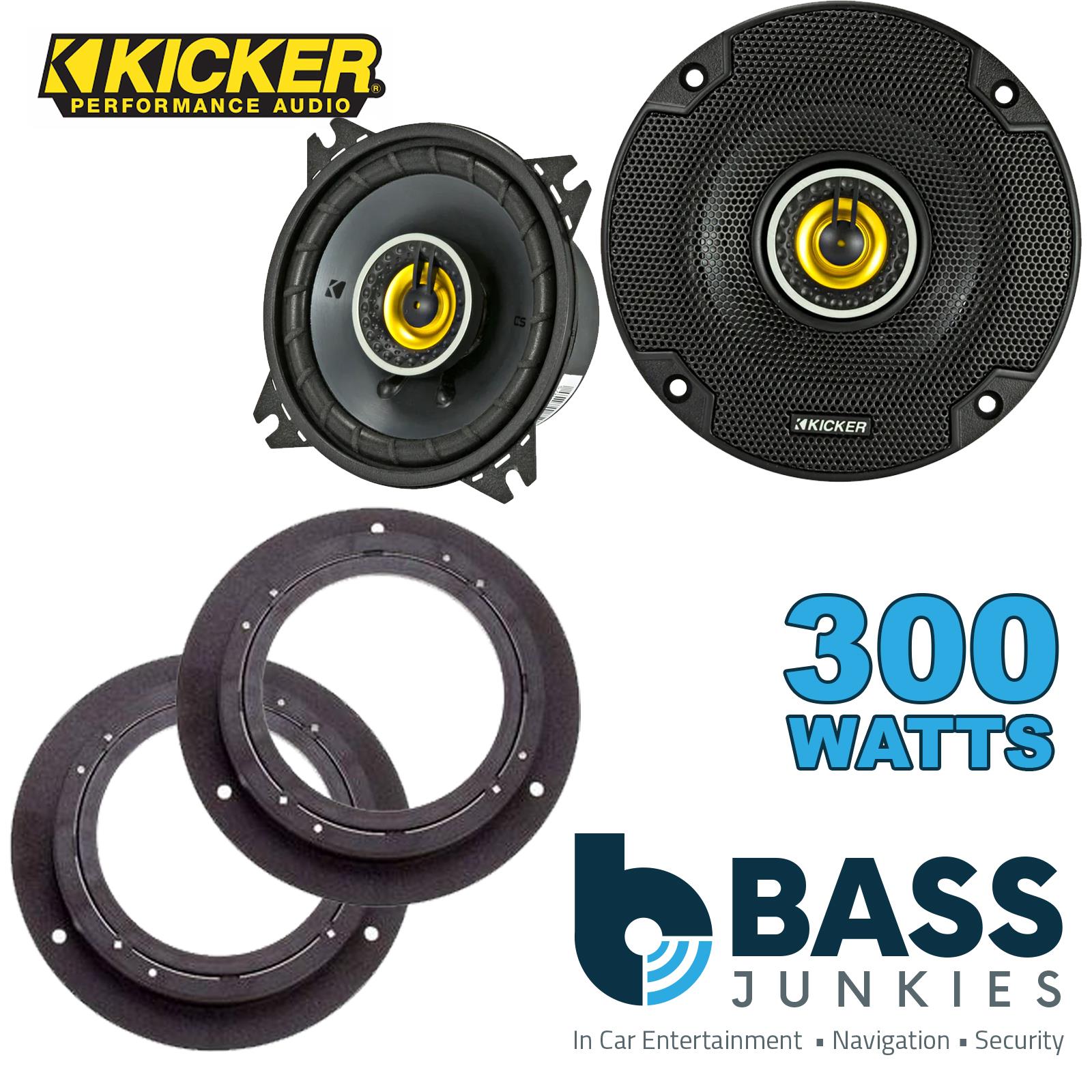 Kicker CSC44 100mm/10cm/4" 2-Way Coaxial Car speakers (Per Pair Max 300|100 watts RMS) Fits Mercedes A-Class 2004-12