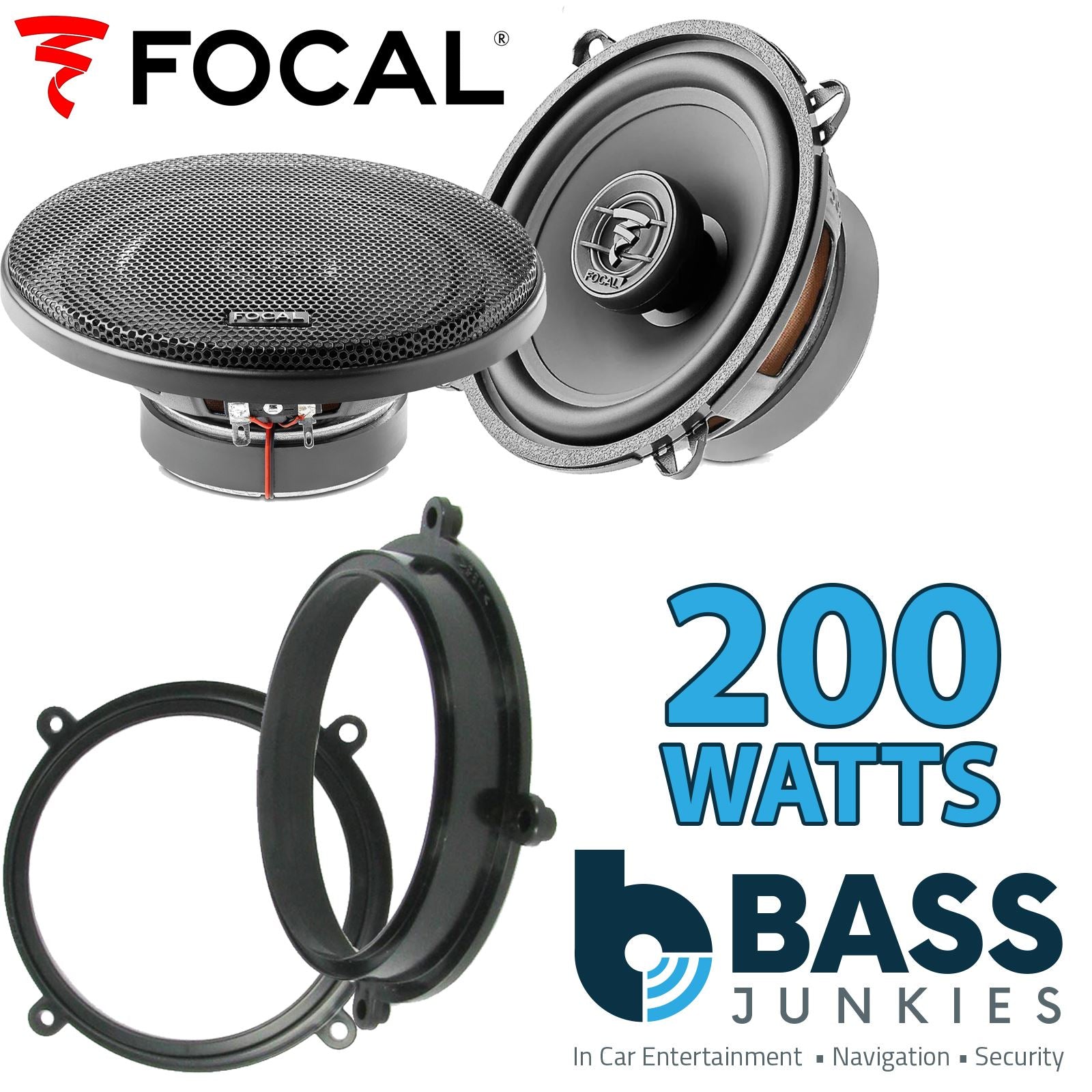 Focal Auditor ACX130 130mm/13cm/5.25" Car Coaxial Speakers (Pair Max 200 watts) Fits Fiat Bravo 1995-01 | Brava 95-01 | Marea 96-02