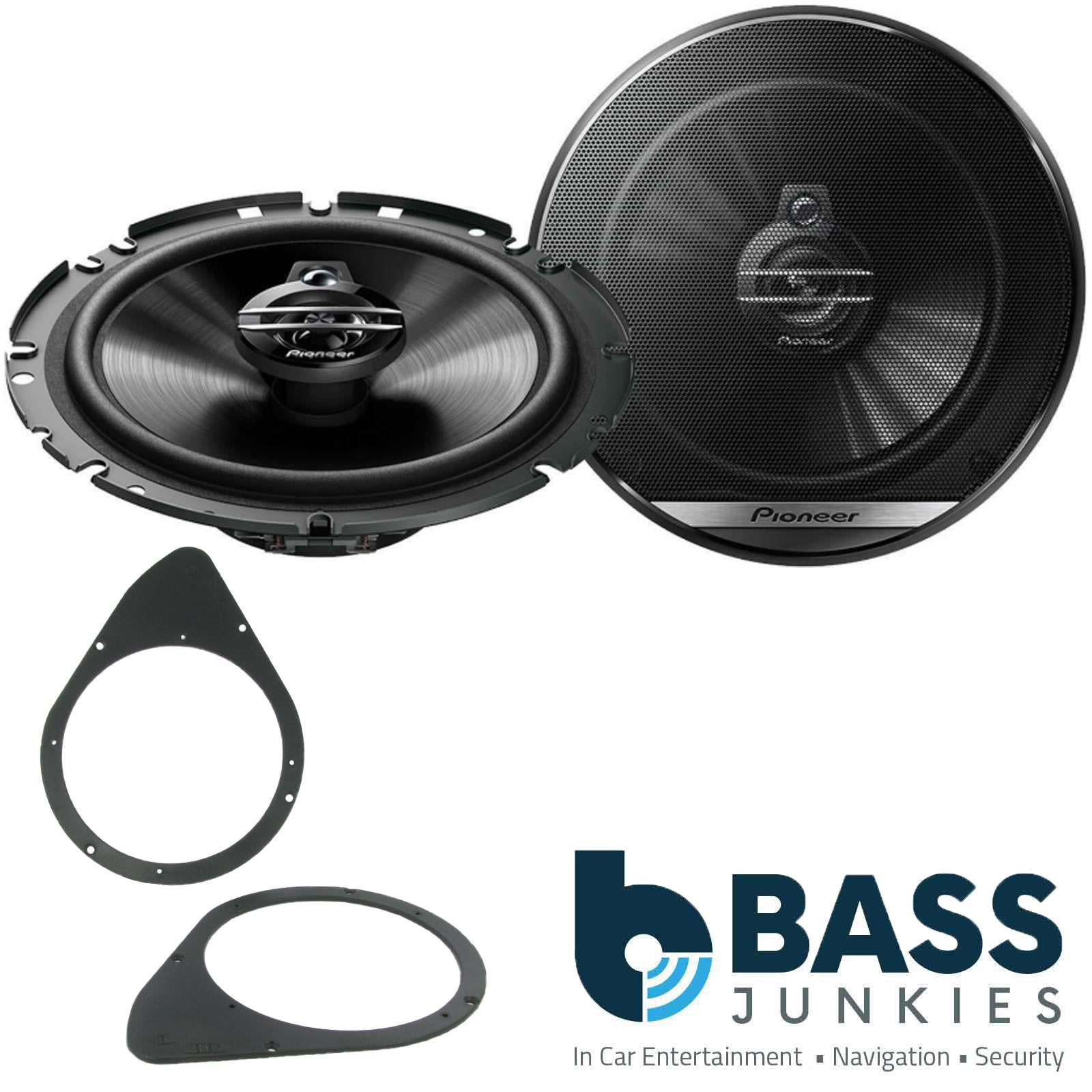Fiat Stilo 2001-2008 Pioneer 600W 17cm 3-Way Rear Side Shelf Car Speaker Kit