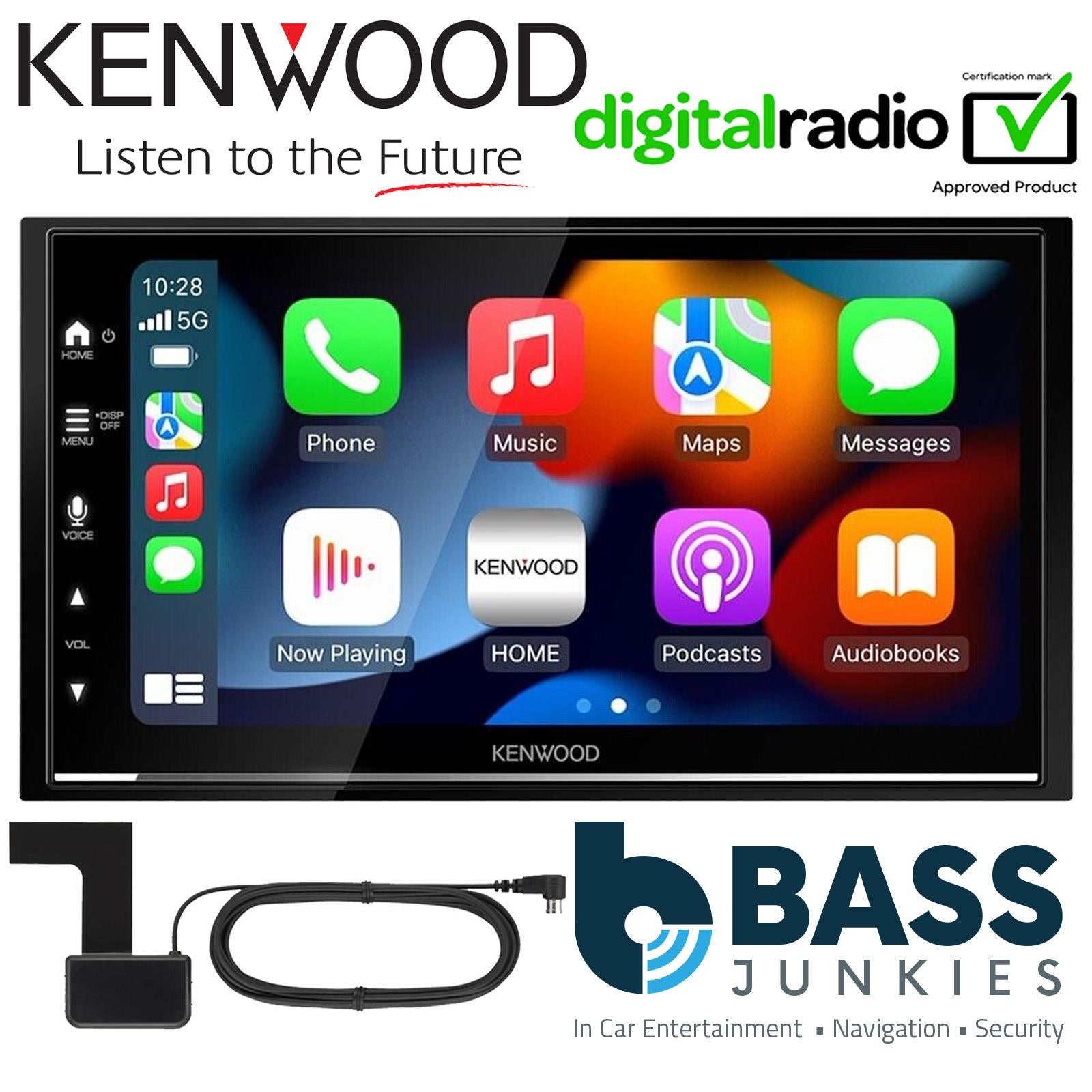 Kenwood DMX7722DABS - 6.8" Wireless CarPlay Android DAB Car Screen to fit Ford Transit 2015-2021