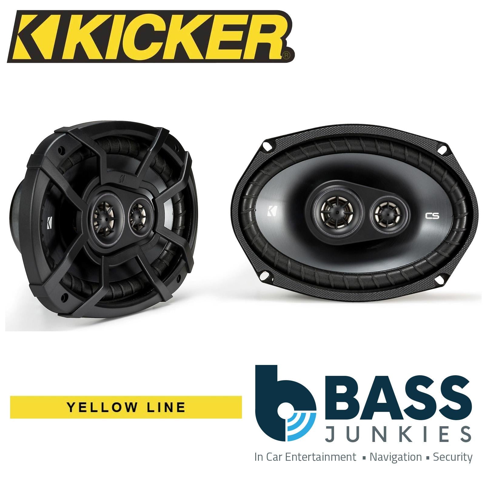 Kicker CSC6934 - 6" x 9" 160 x 230mm 450 Watts 3 Way Car Triaxial Rear Oval Shape Speakers