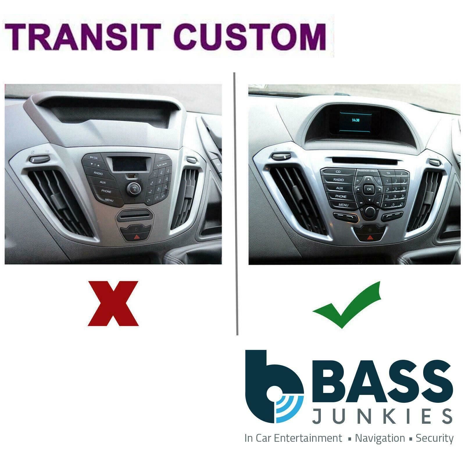 SONY DAB+ Apple | Android Double Din Stereo Fitting Kit + Steering Wheel Stalk Controls to fit Ford Transit-Custom 12-16