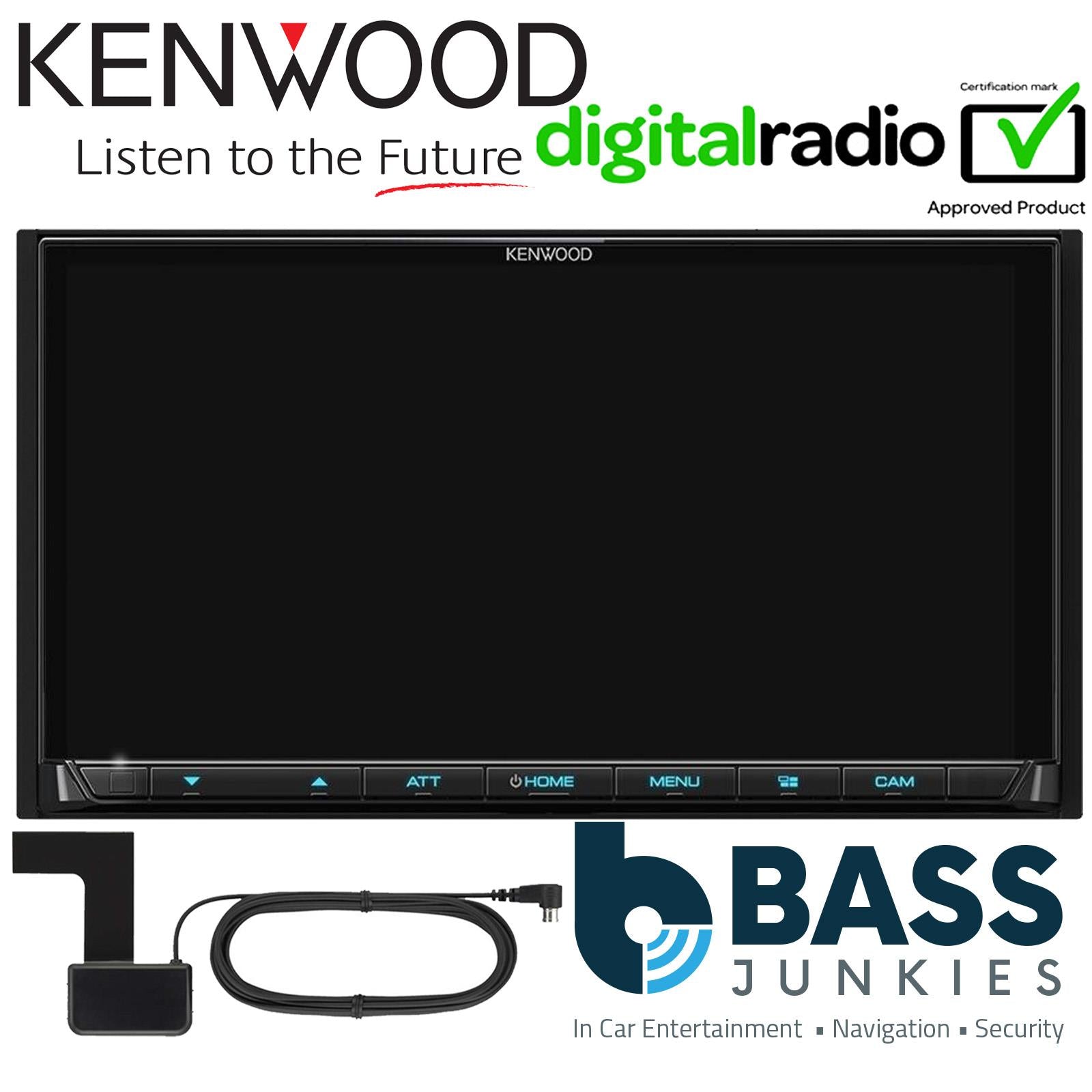 Kenwood DMX8021DABS 7" Screen CarPlay Android Bluetooth DAB+ Car Stereo & Aerial