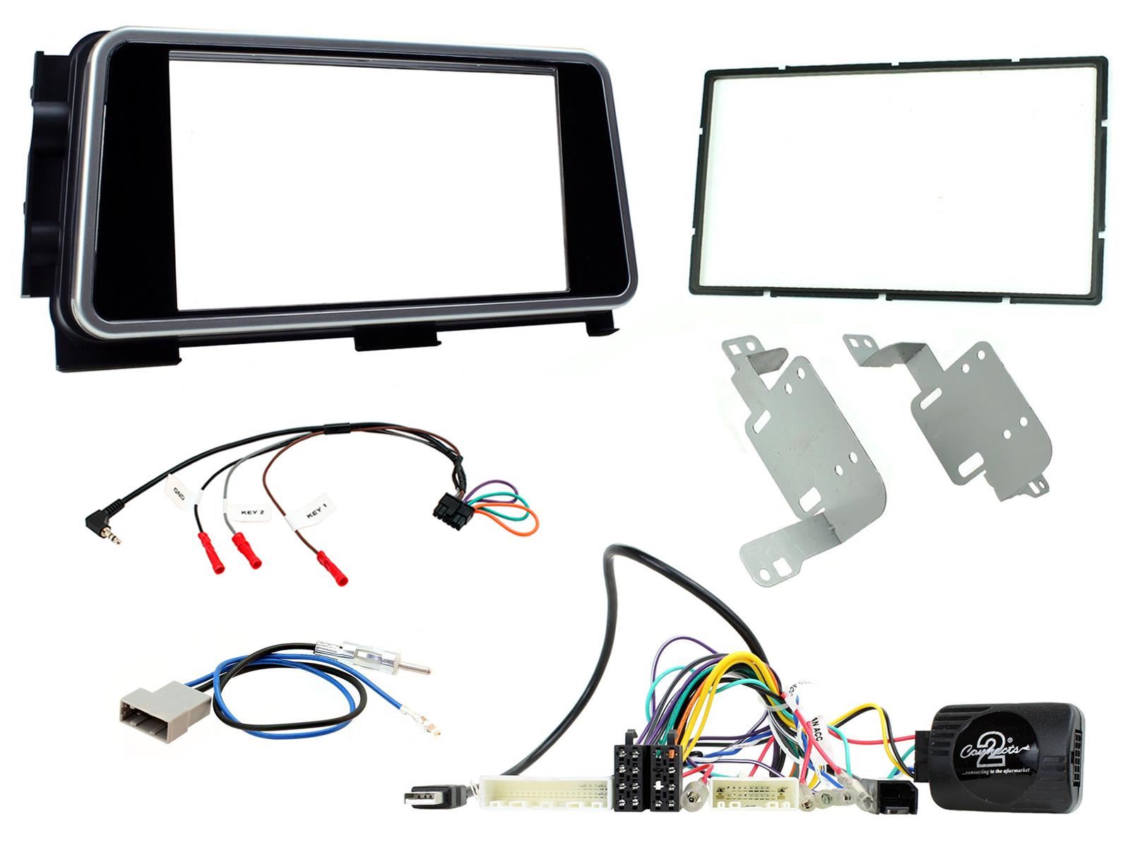 Connects2 Double Din Stereo fitting kit for Nissan Micra 2020-2021 Vehicle Specific Stereo Screen Steering Controls Fitting Kit