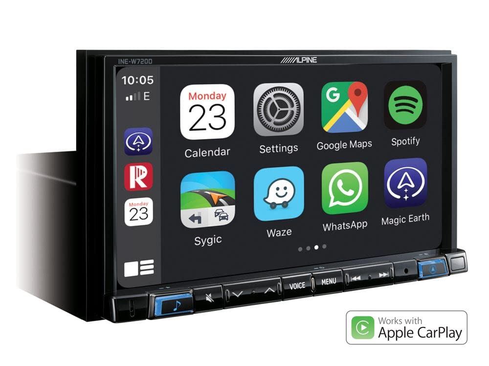 Alpine INE-W720D 7" Touch Screen Mechless Media Stereo with DAB+|USB|iGo Primo Navigation|Bluetooth|USB|HDMI|iPhone Apple CarPlay|Android Auto|GPS|Voice Control|Data-Bus Connectivity|1 Din Chassis