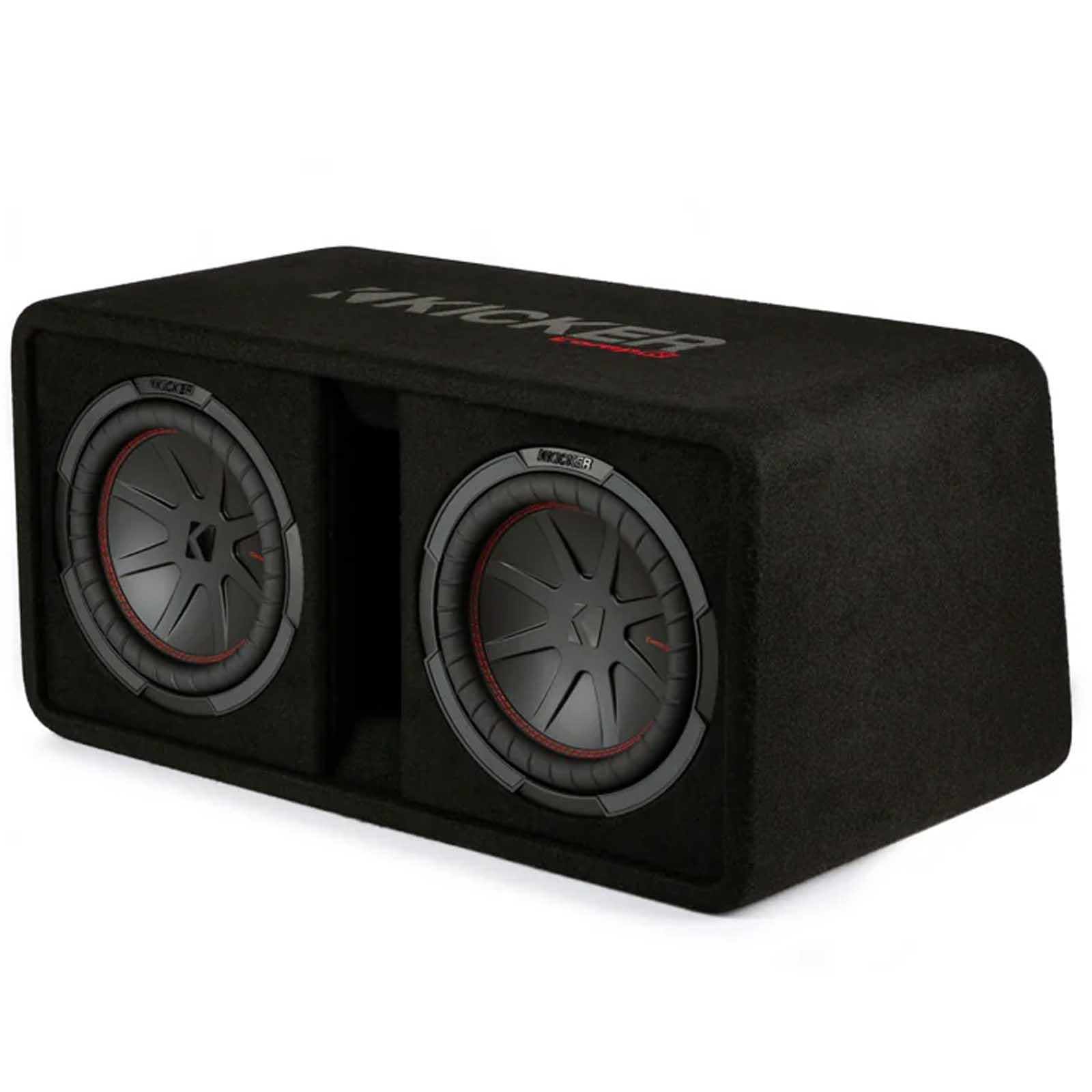 Kicker 48DCWR102 - 1600 Watts Dual 10" CompR Loaded Car Sub Subwoofer Enclosure 2 Ohm