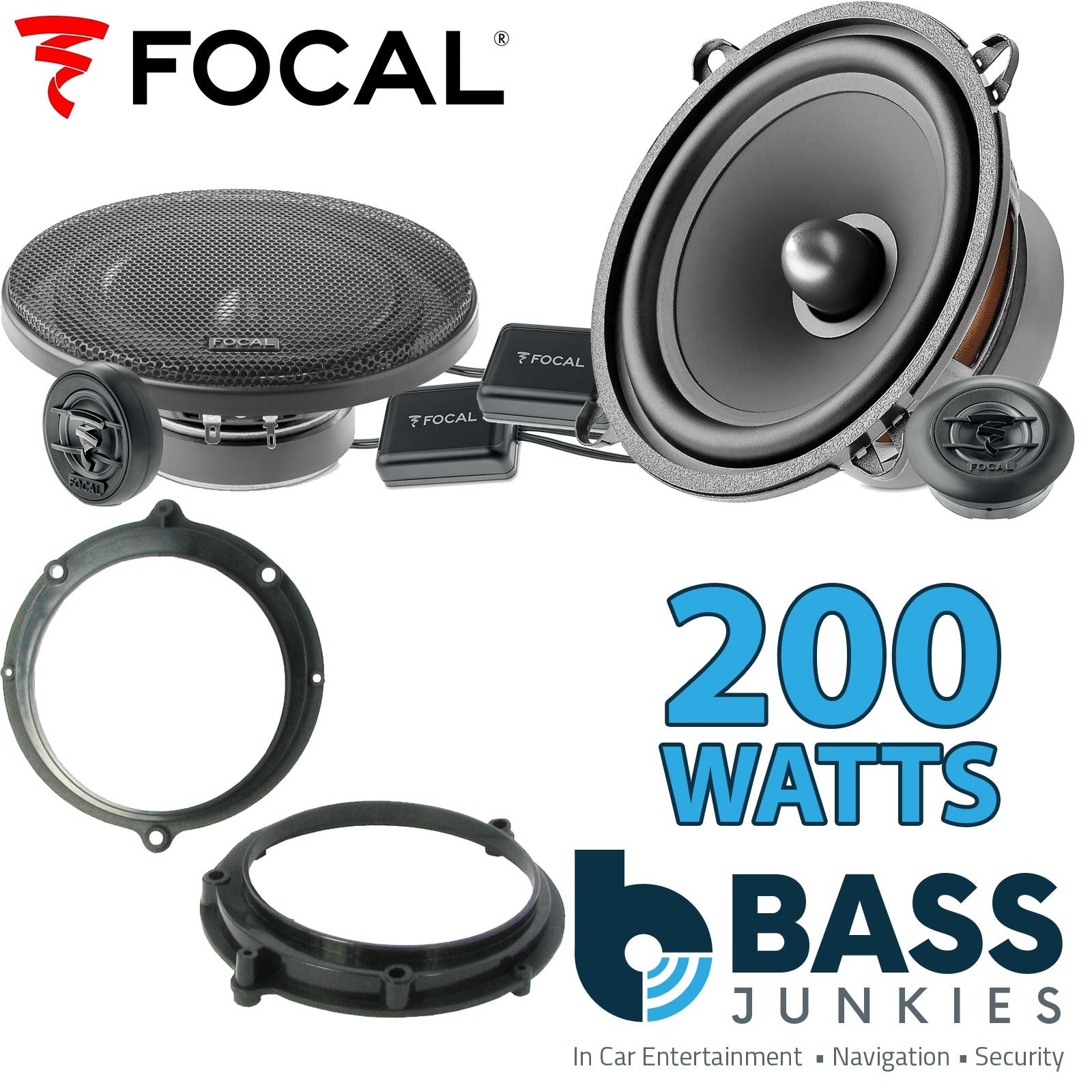 Focal Auditor ASE130 130mm/13cm/5.25"Car Component Speakers (Pair Max 200 watts) Fits Audi A4 1994-00