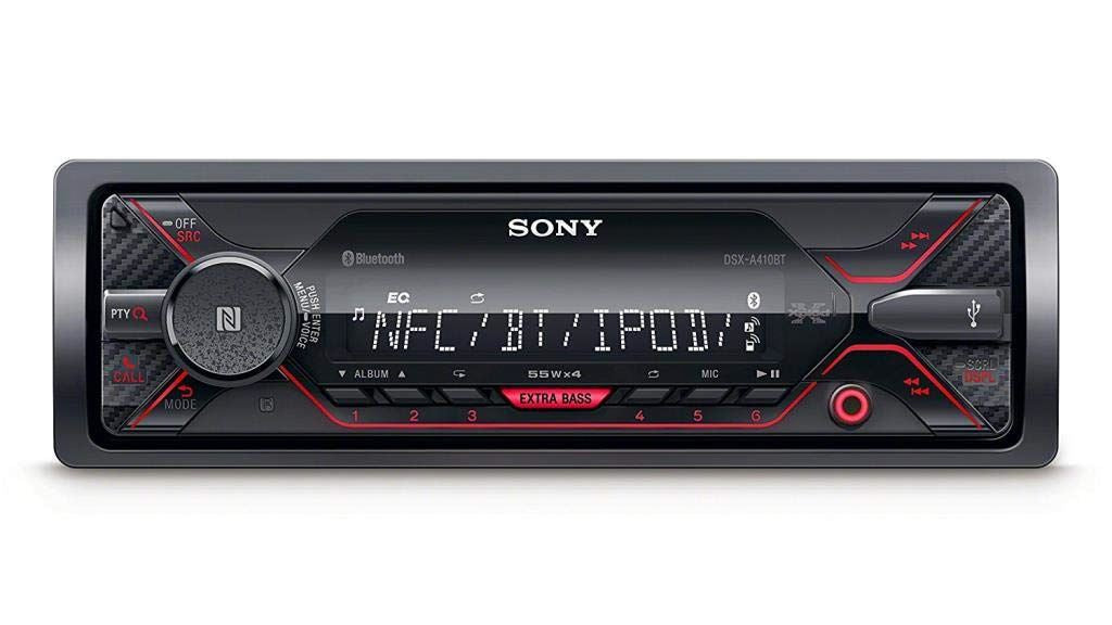 SONY DSX-A410BT - Bluetooth 4 x 55 Watts Car Stereo Radio Mechless USB AUX IN iPod iPhone Player (Red Display)