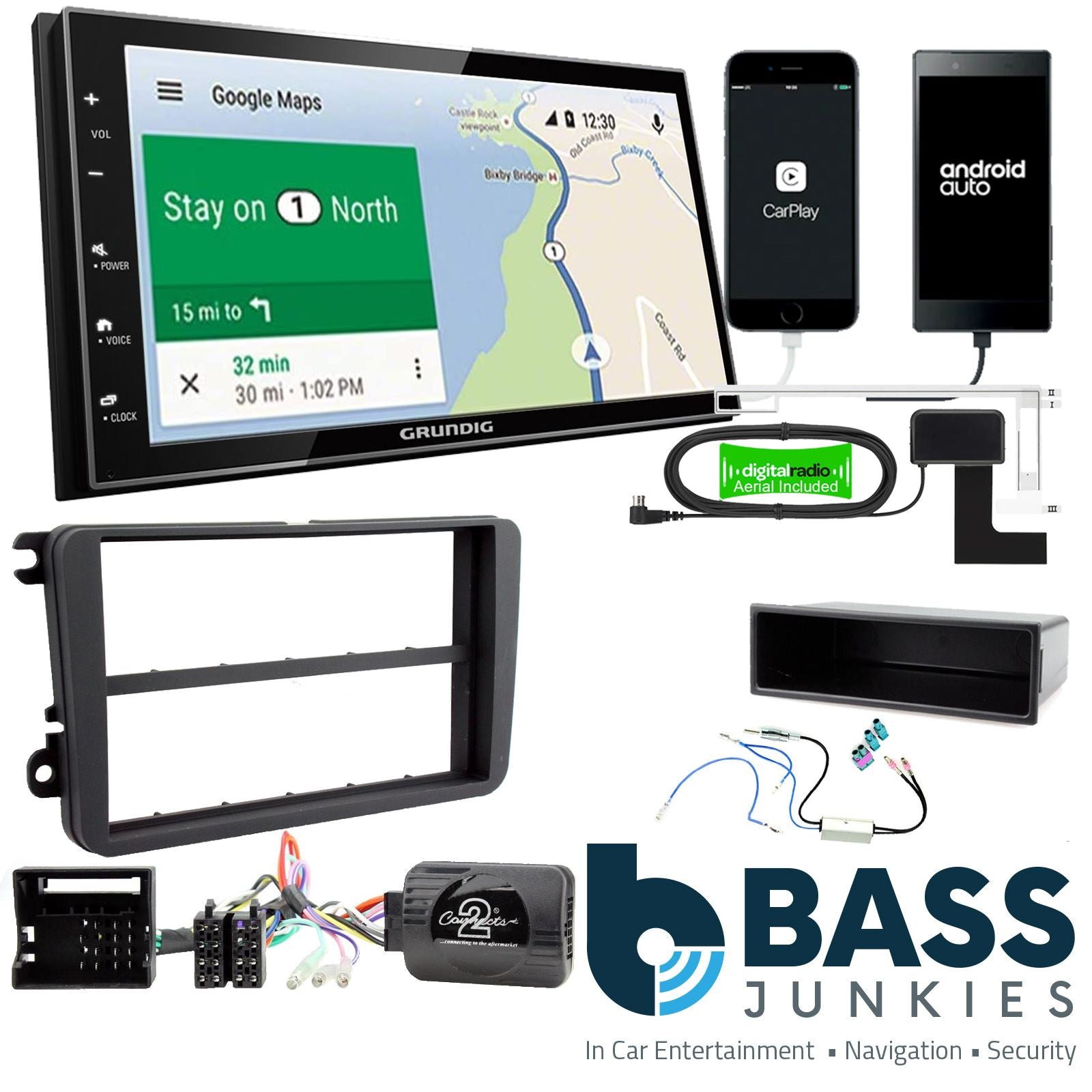 Grundig GX-3800 Double Din + Fitting Kit - to fit VW Golf 2003-13