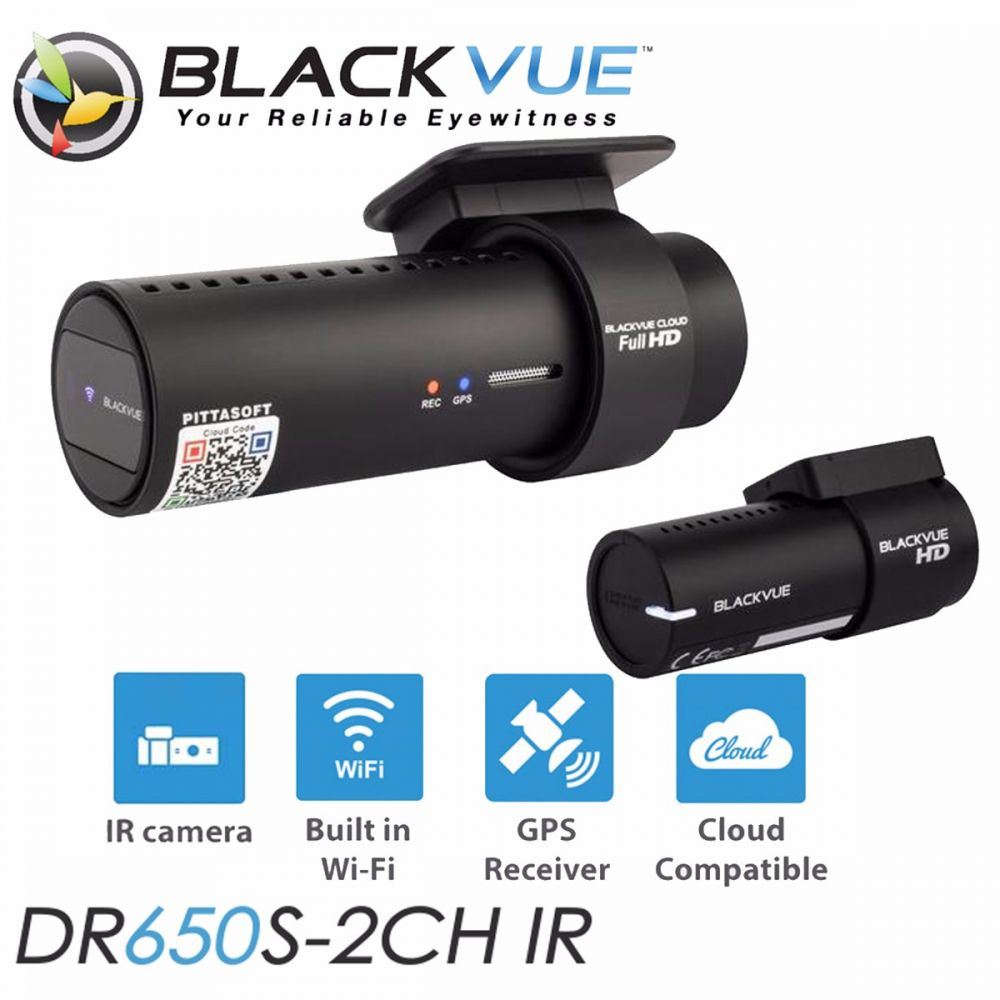 BLACKVUE DR650S 2CH IR - 64GB - Front & Rear Car Dash Cam Full 1080p Camera