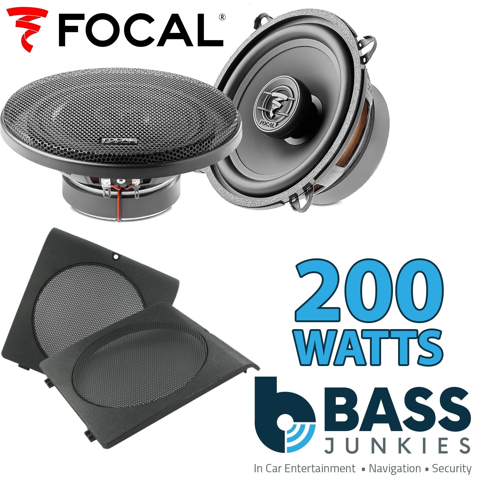 Focal Auditor ACX130 130mm/13cm/5.25" Car Coaxial Speakers (Pair Max 200 watts) Fits VW Golf 1983-92 | Jetta 83-92