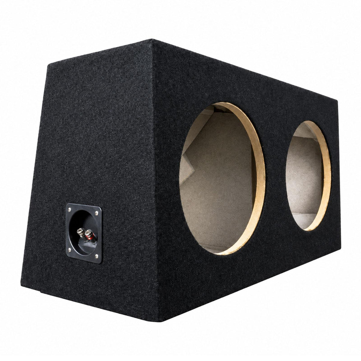 10" Dual Sealed Sub Subwoofer Enclosure Black with 16AWG Speaker Cable