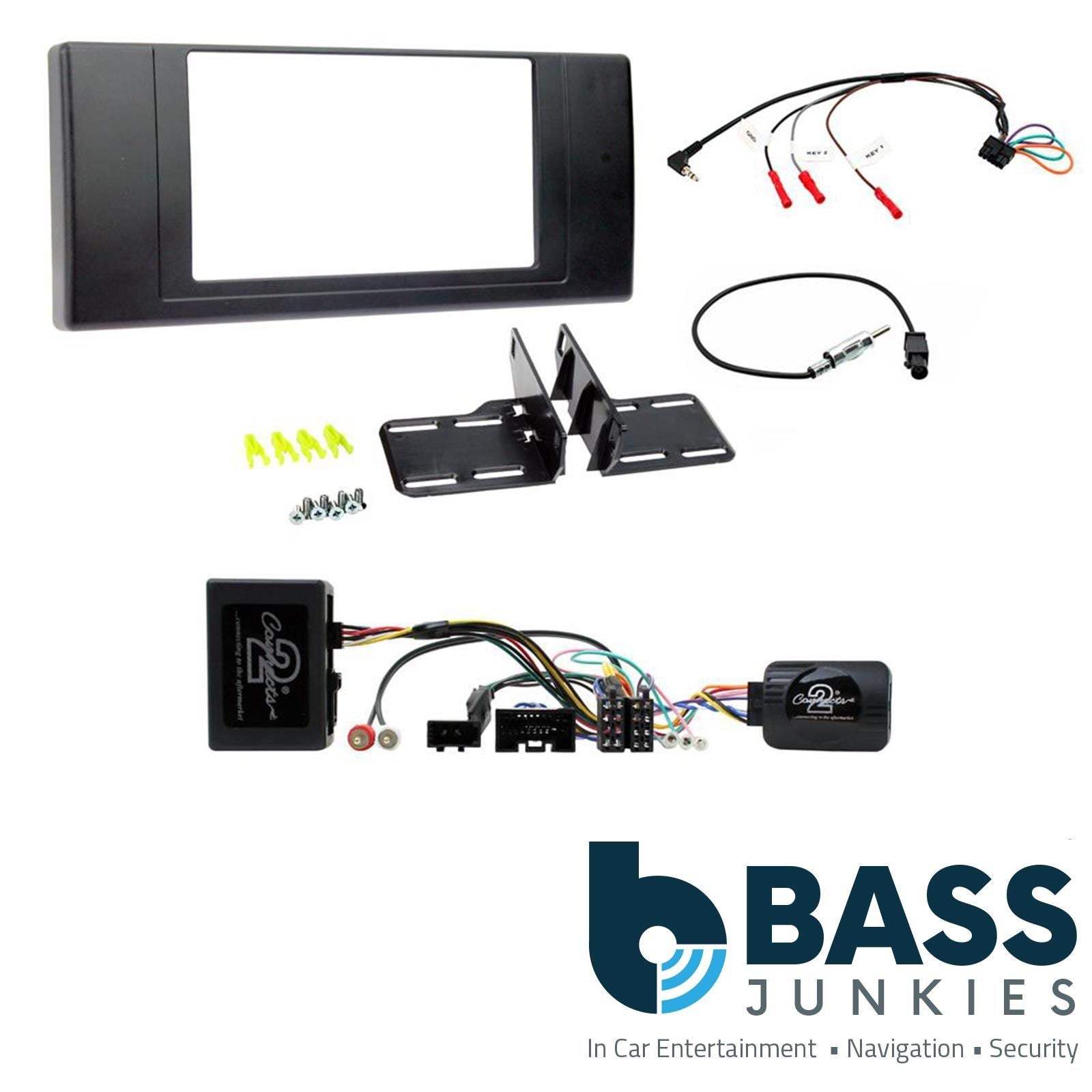 Double Din Stereo Fitting Kit + Steering Wheel Stalk Controls to fit Land Rover Range-Rover-Vogue 10-13