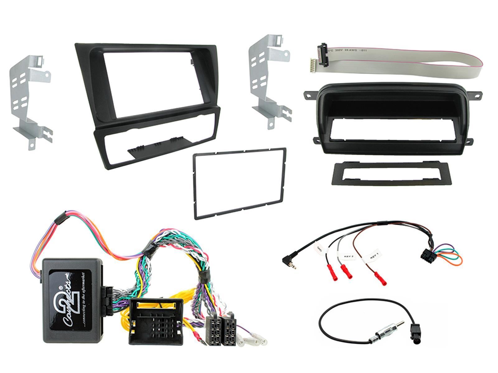 Connects2 CTKBM011 - BMW 3 Series E90/E91/E92/E93 2006 - 2012 Double Din Car Stereo Fascia & Steering Wheel Interface Fitting Kit