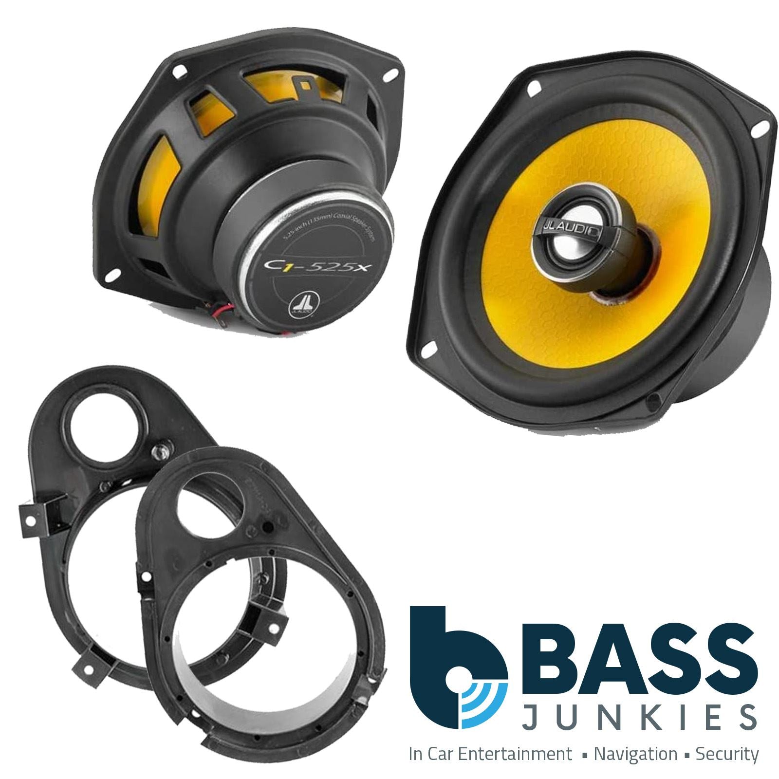 JL Audio C1-525X 2-Way 130mm/13cm/5.25" Coaxial Speakers (Per Pair 450 Watts) Fits Ford Escort 1990-00 | Orion 90-93