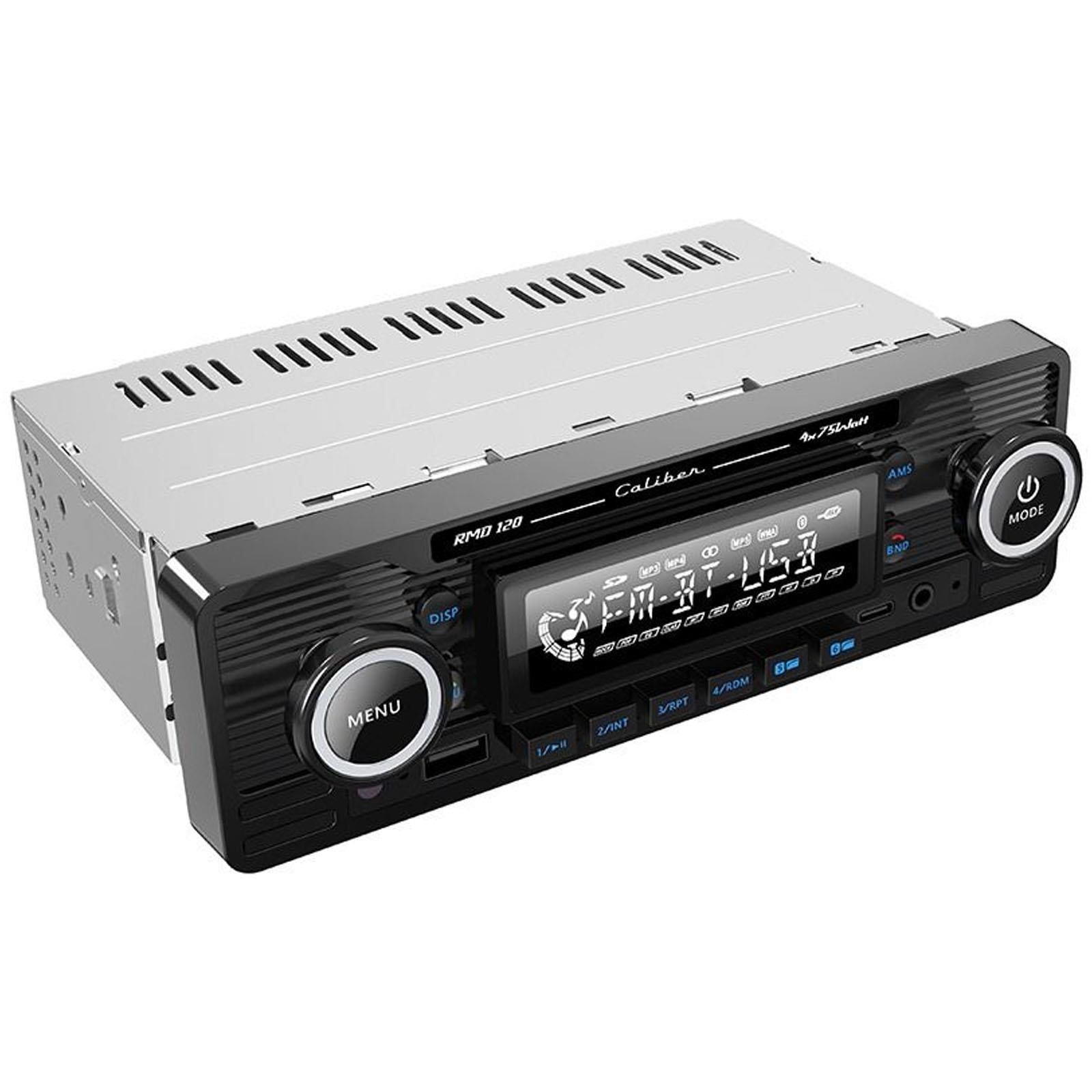 Caliber CALRMD120-B - FM Bluetooth & USB-C Charging Retro Radio Black Finish