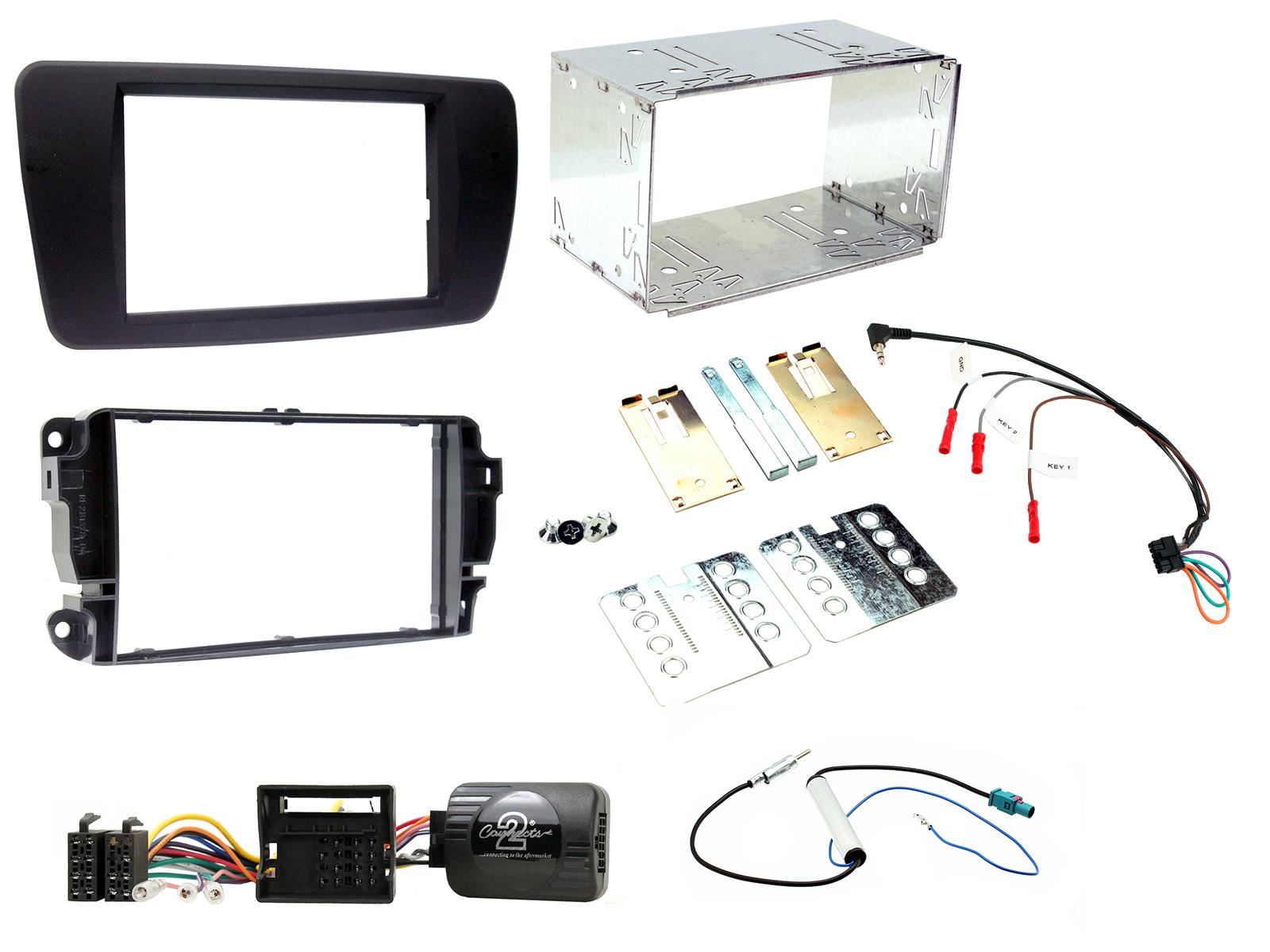Connects2 CTKST01 - Seat Ibiza 2008 - 2014 Double Din Fascia & Steering Wheel Interface Installation Kit