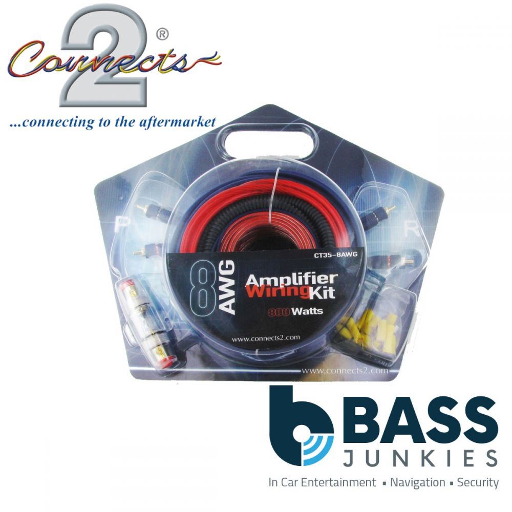 Connects2 CT35-8AWG 800 Watt 8 AWG Gauge Complete Car Amplifier Wiring Kit
