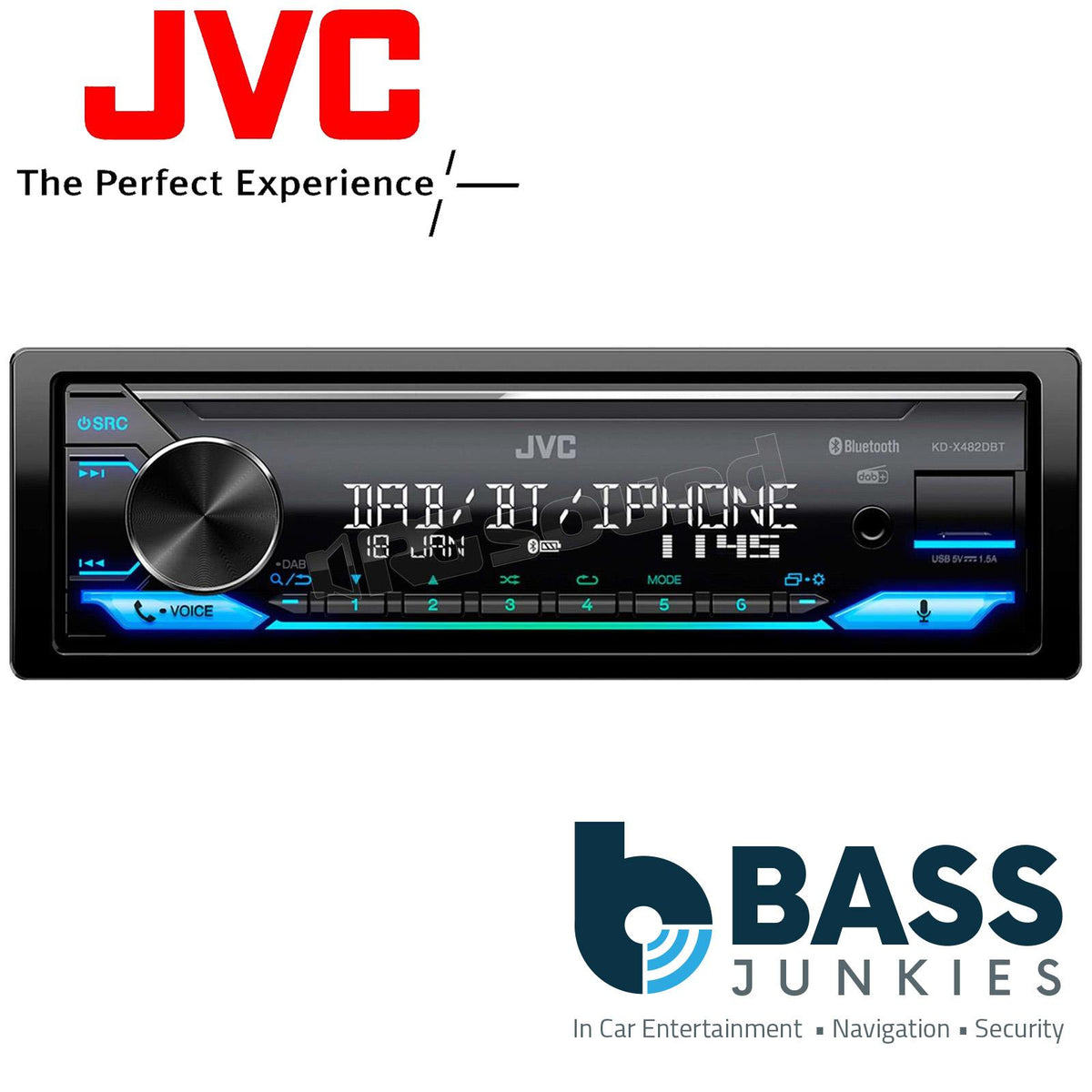 JVC KD-X482DBT - Digital Media Receiver Bluetooth DAB+ Stereo USB Aux + Aerial