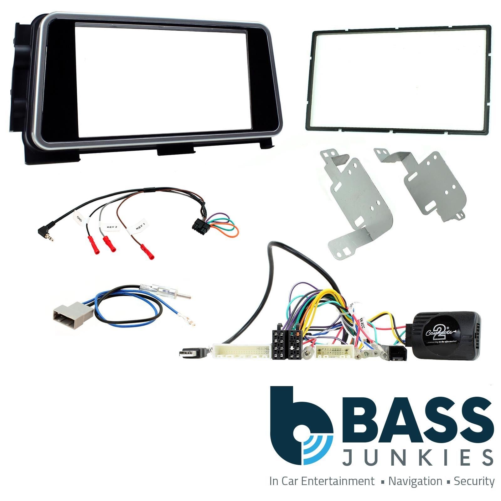 Connects2 Double Din Stereo fitting kit for Nissan Micra 2020-2021 Vehicle Specific Stereo Screen Steering Controls Fitting Kit