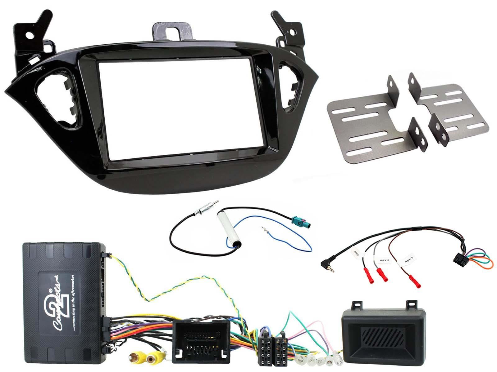 Double Din Stereo Fitting Kit + Steering Controls to fit Vauxhall Corsa 2014-