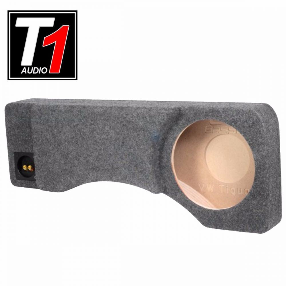 T1 Audio - VW Tiguan 2007 Onwards Left Arch Custom Fit 10" Car Sub Subwoofer Bass Box