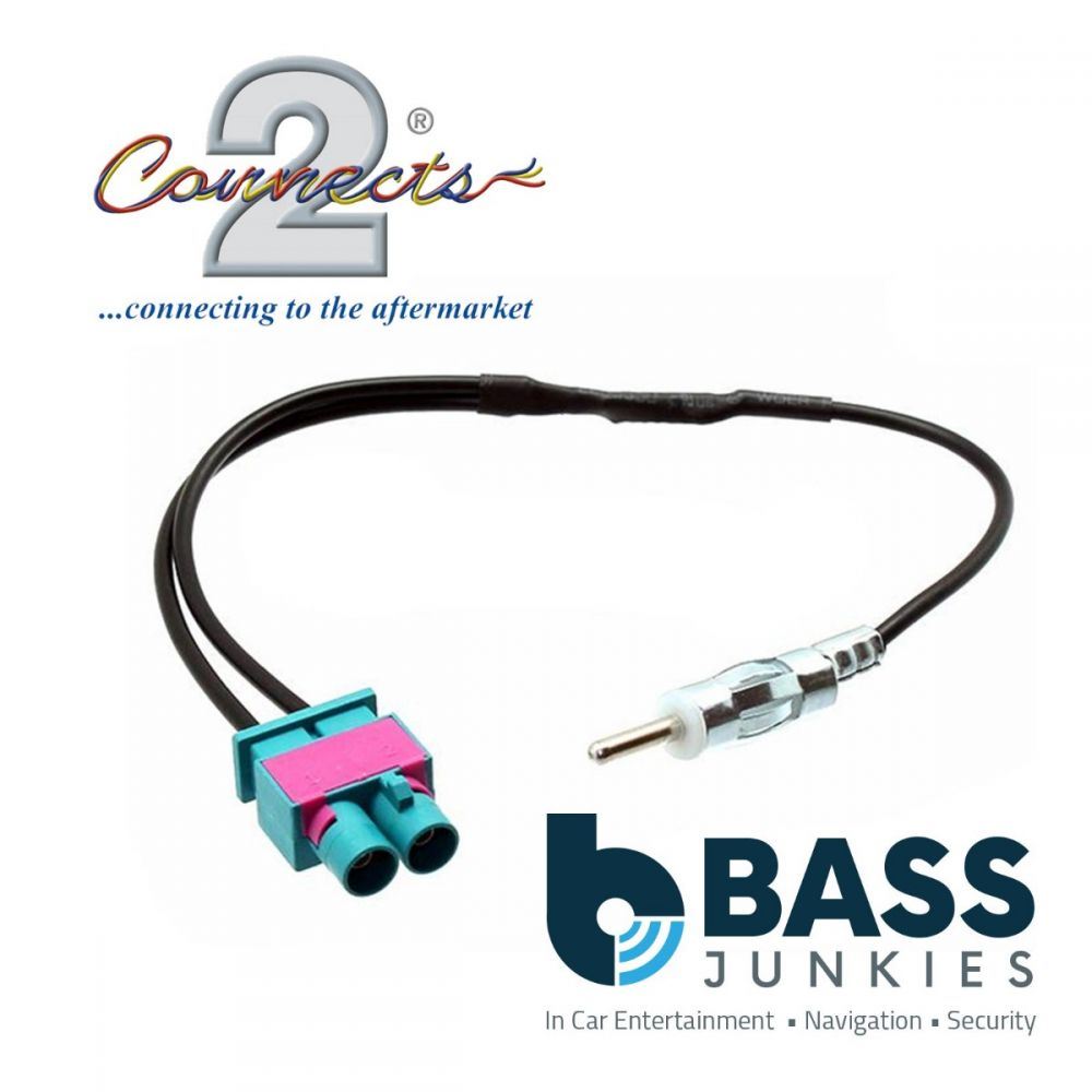 Connects2 CT27AA51  Twn Fakra - DIN Car Stereo Radio Antenna Aerial Adapter