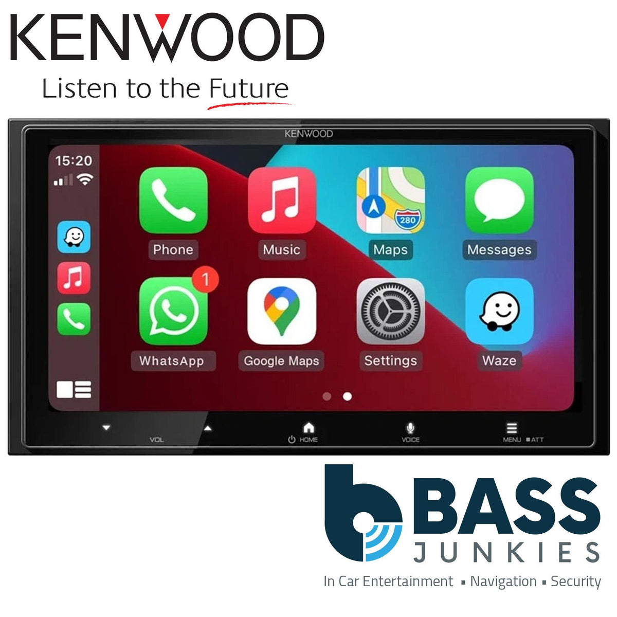 Kenwood DMX7525DABS - DAB+ Bluetooth Wireless CarPlay Android Auto & Aerial