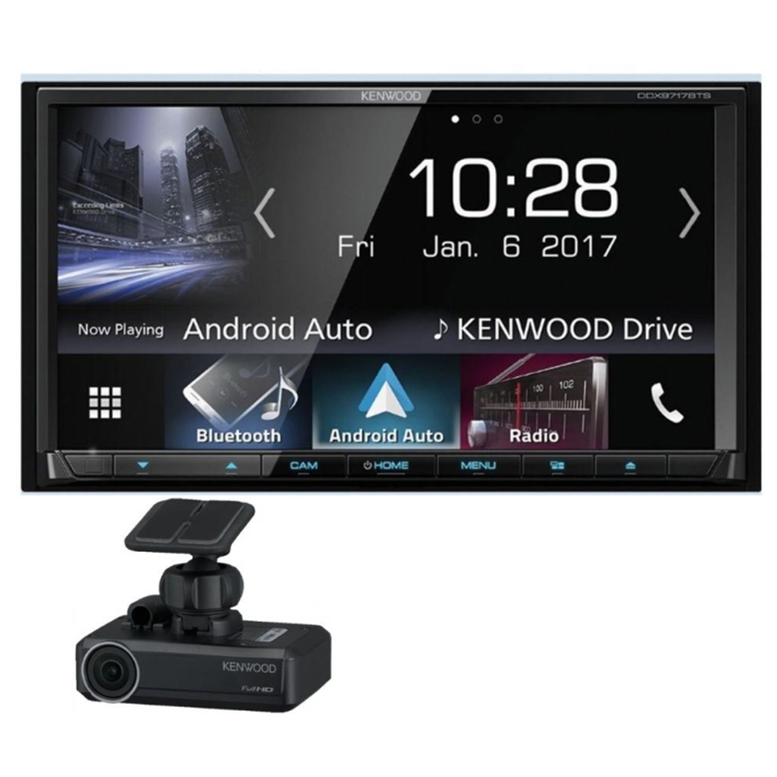 Kenwood DDX-9717BTS - 7” DVD CD MP3 USB Apple Carplay Android Auto Bluetooth AV Car Stereo Radio Tuner Player & Dash Camera